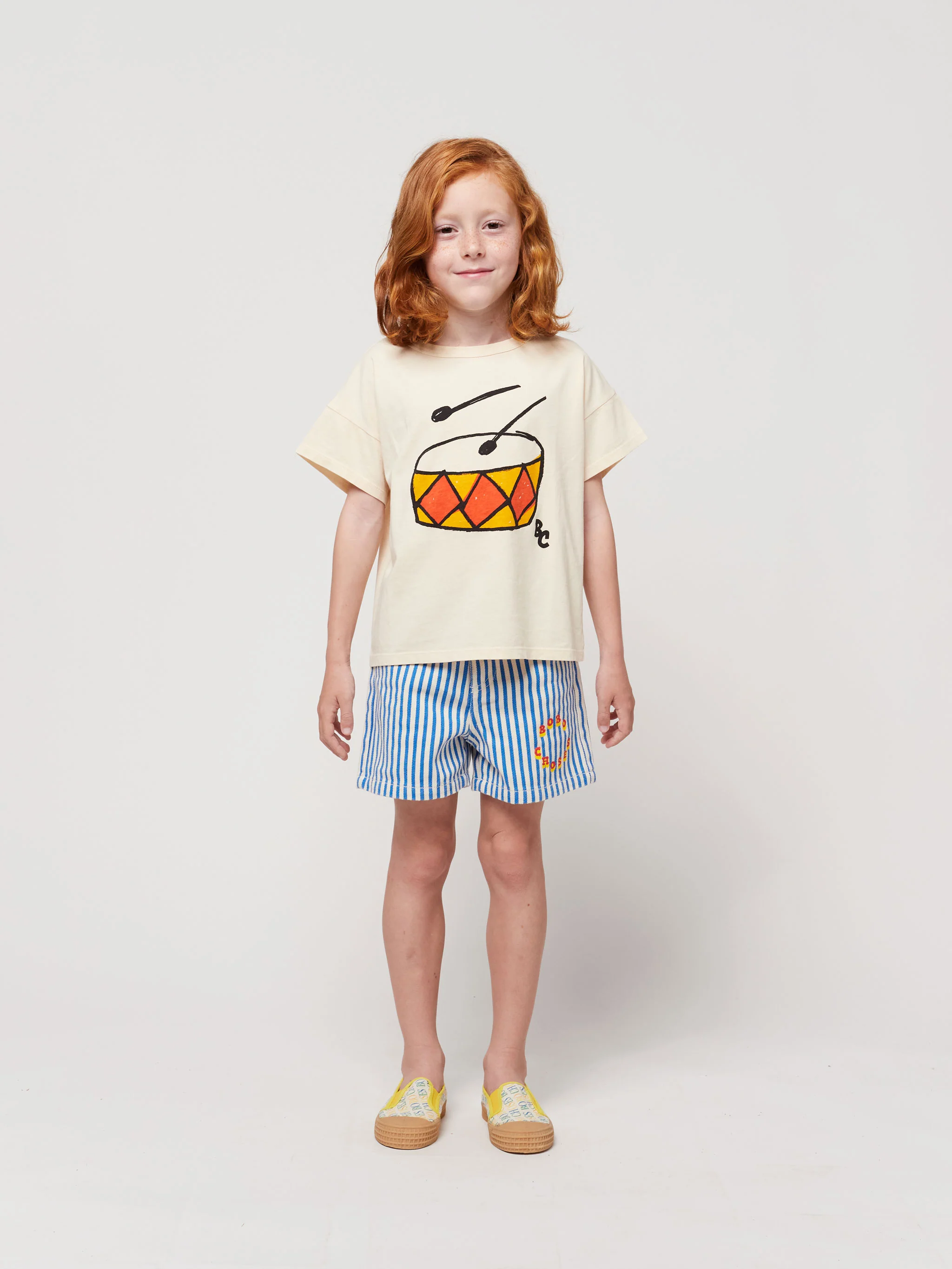 Bobo Choses Circle stripes woven shorts