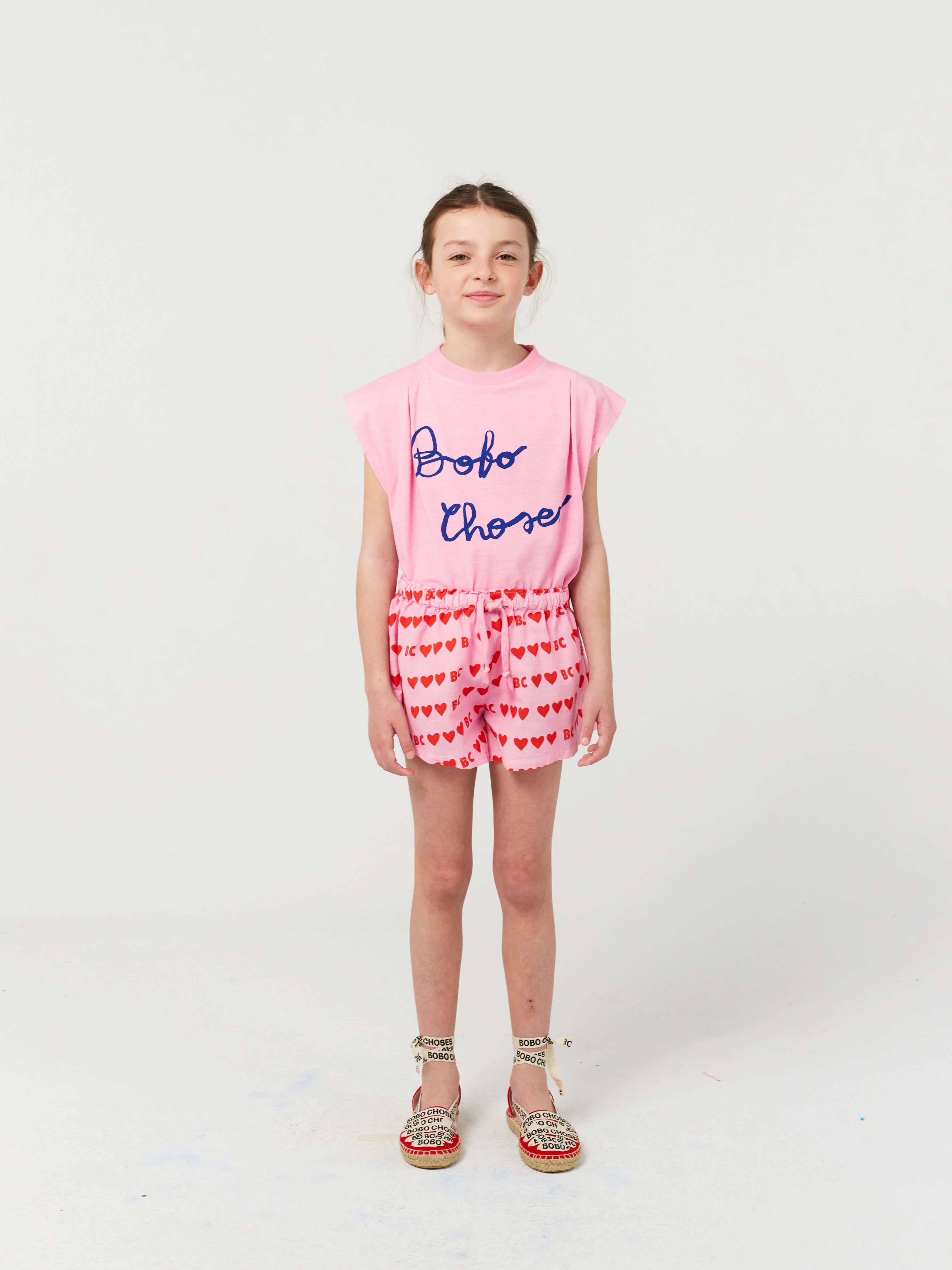 BC hearts all over woven flared shorts