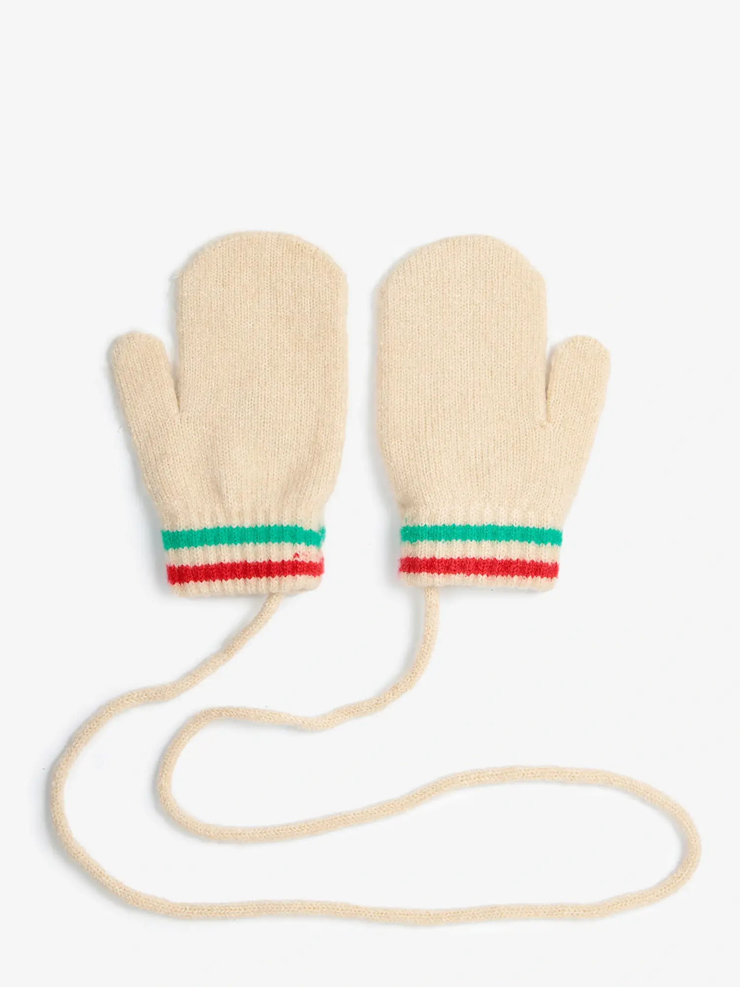 Cherry knitted mittens