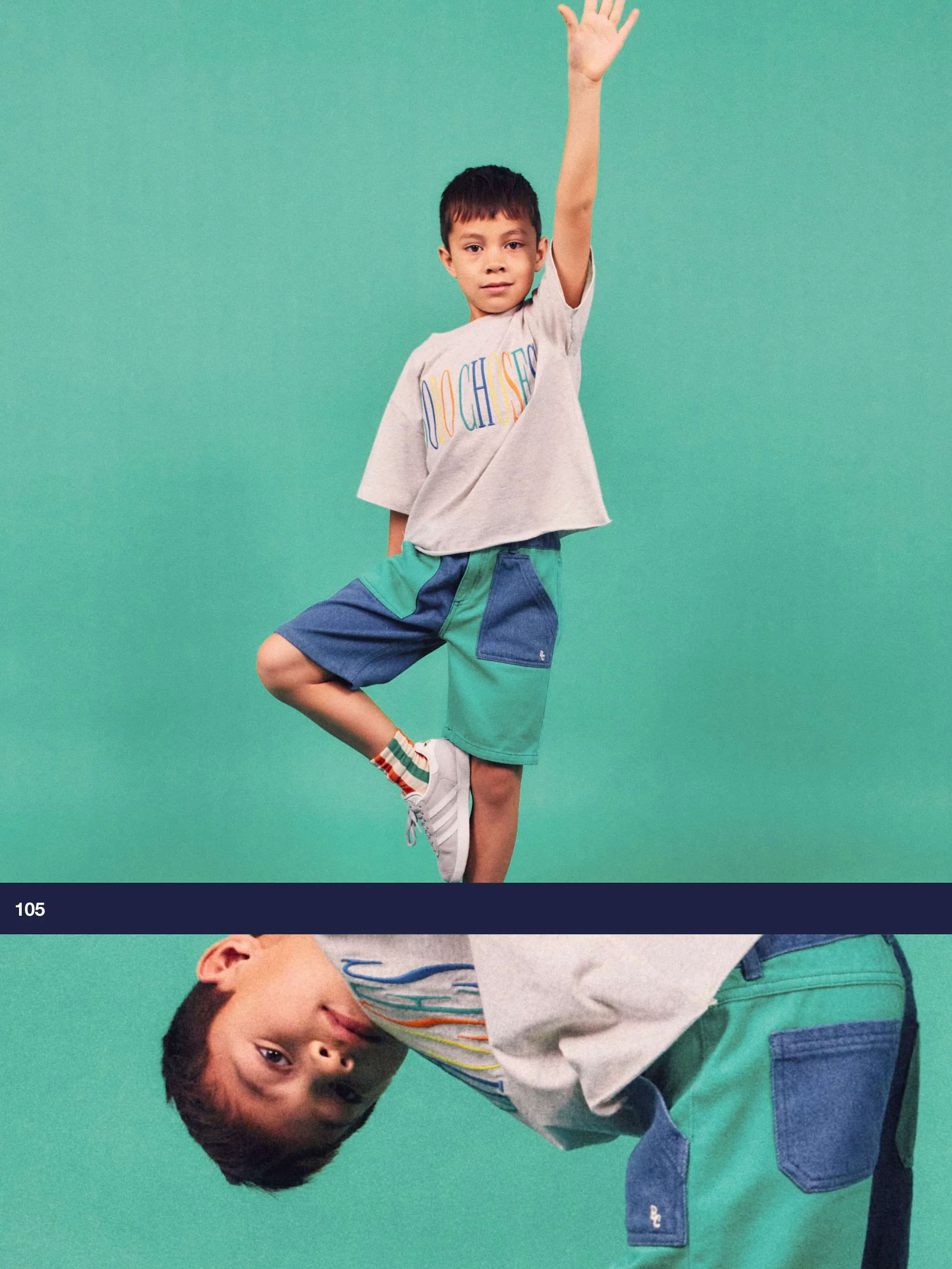 BC embroidery color block bermuda