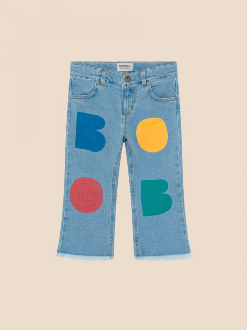 Multicolor Bobo flared denim pants