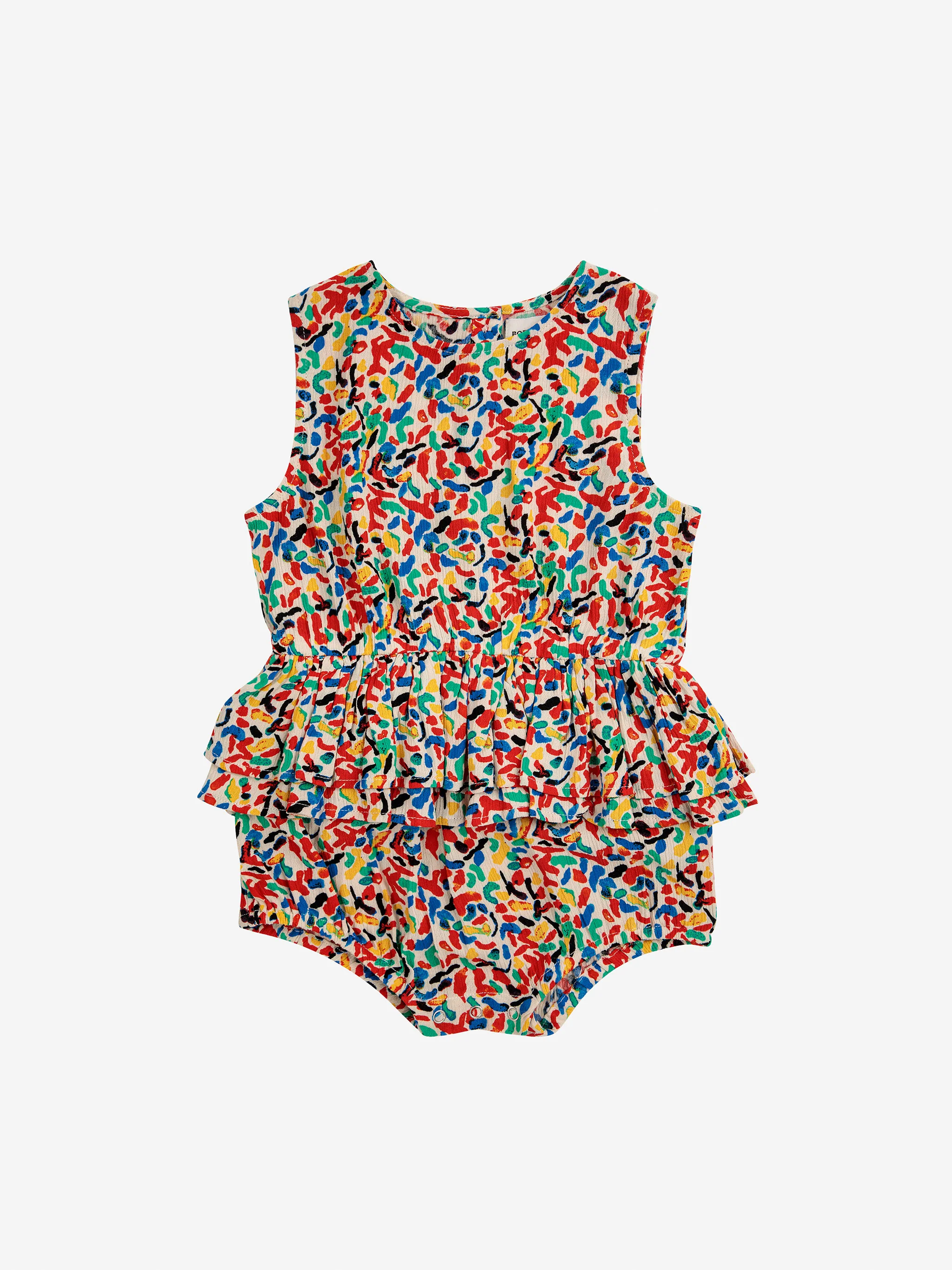 Confetti all over ruffle woven romper