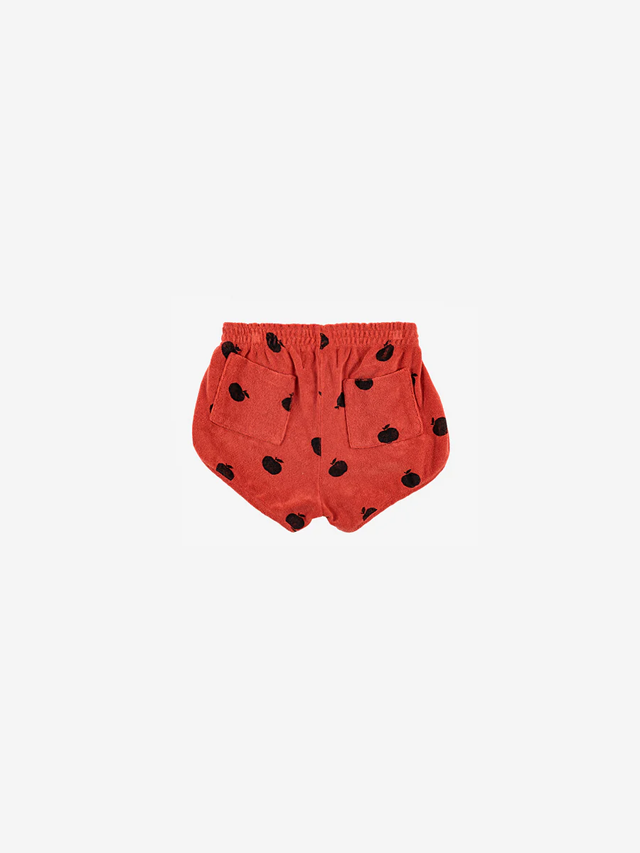 Poma allover red terry shorts