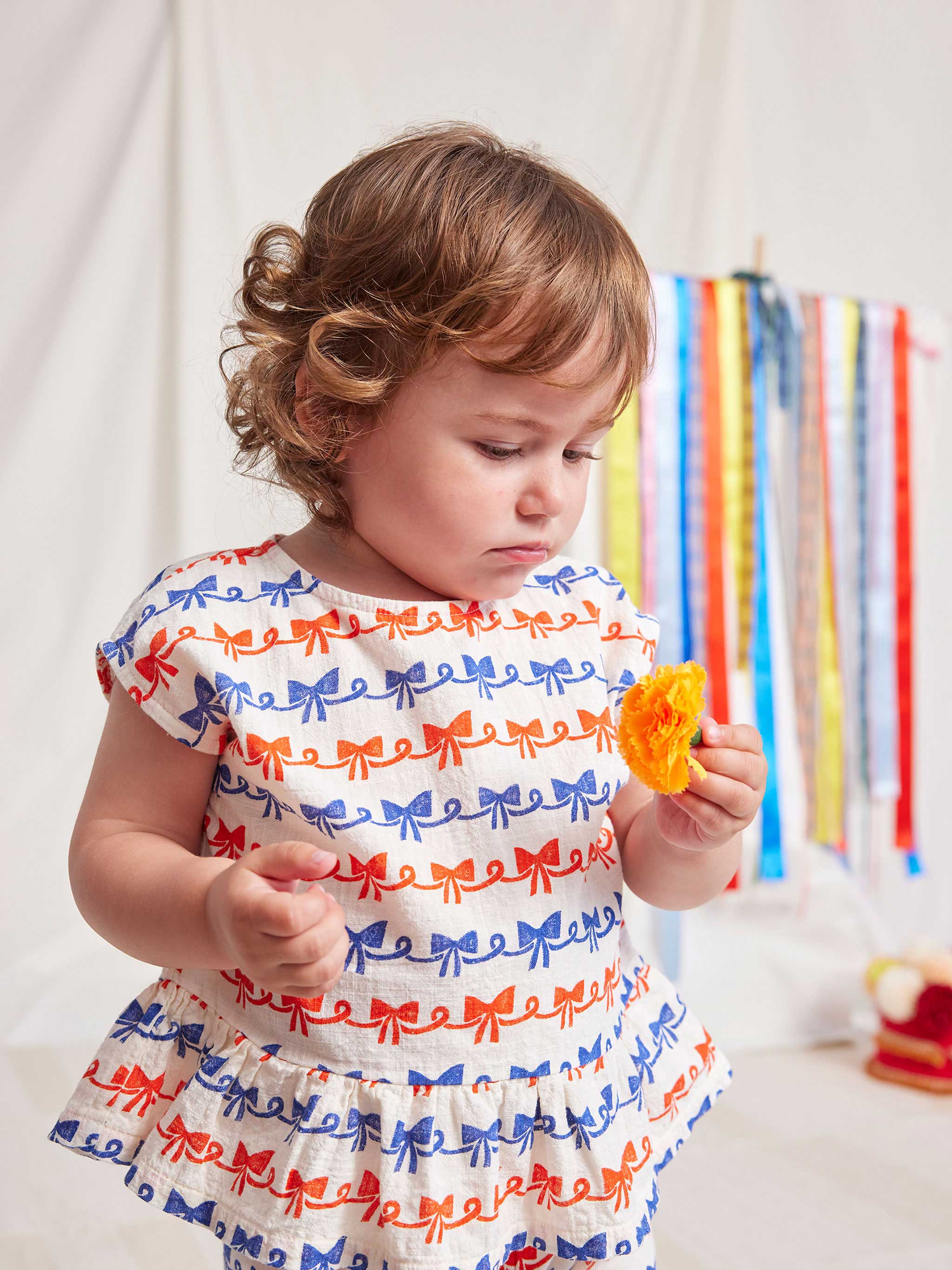 Ribbon Bow all over woven blouse
