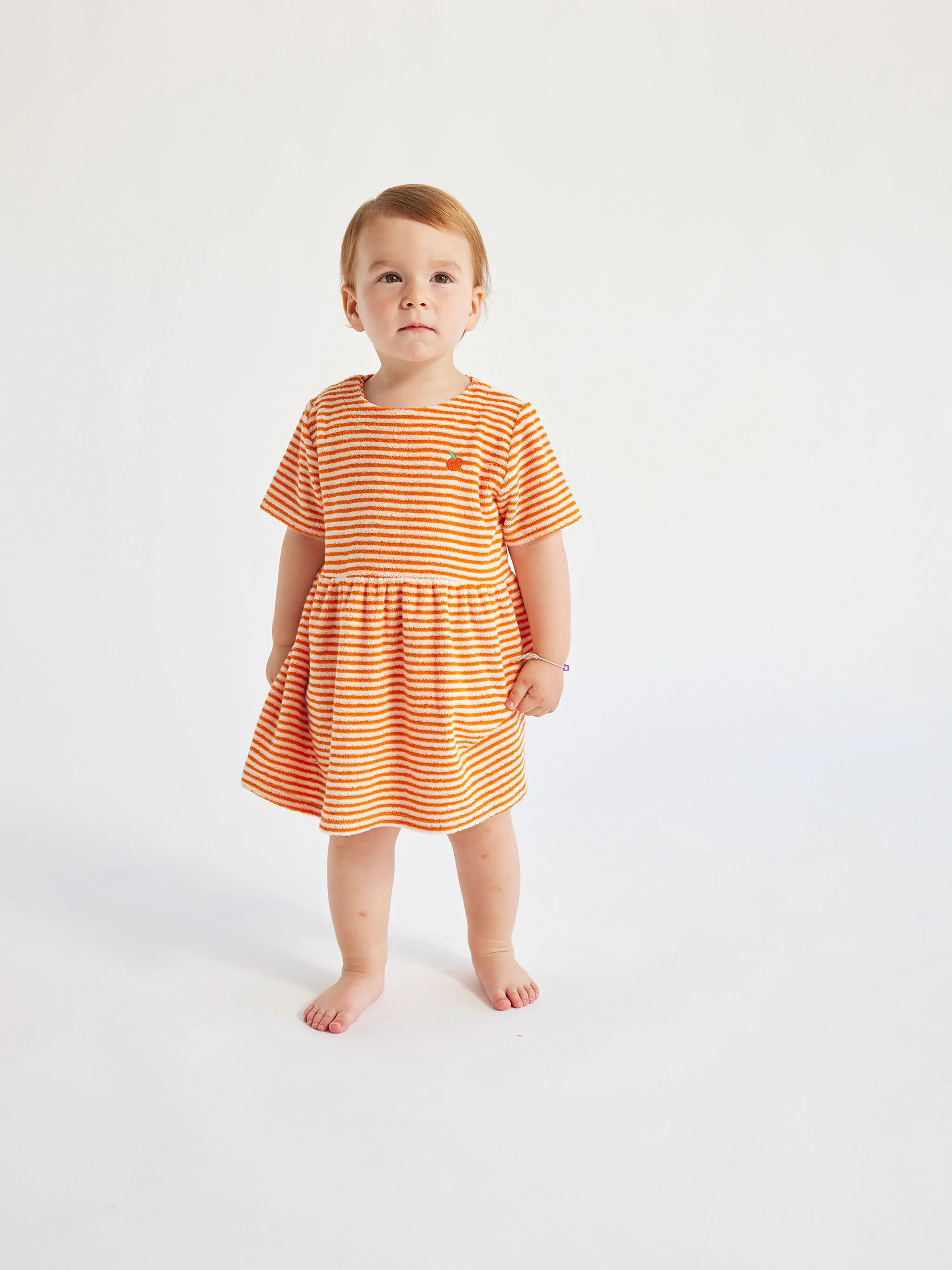 Orange Stipes terry dress