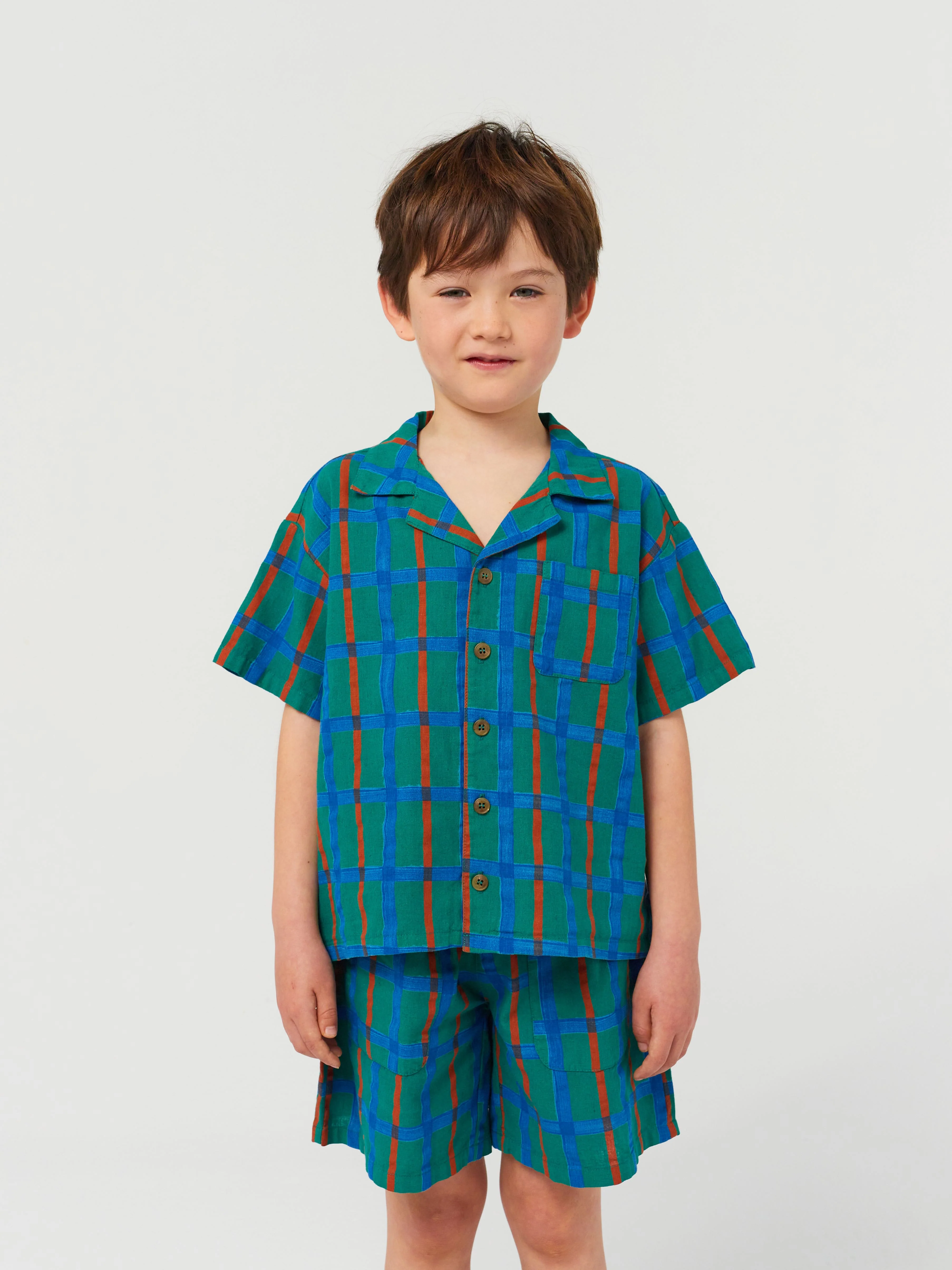 Green check all over shirt