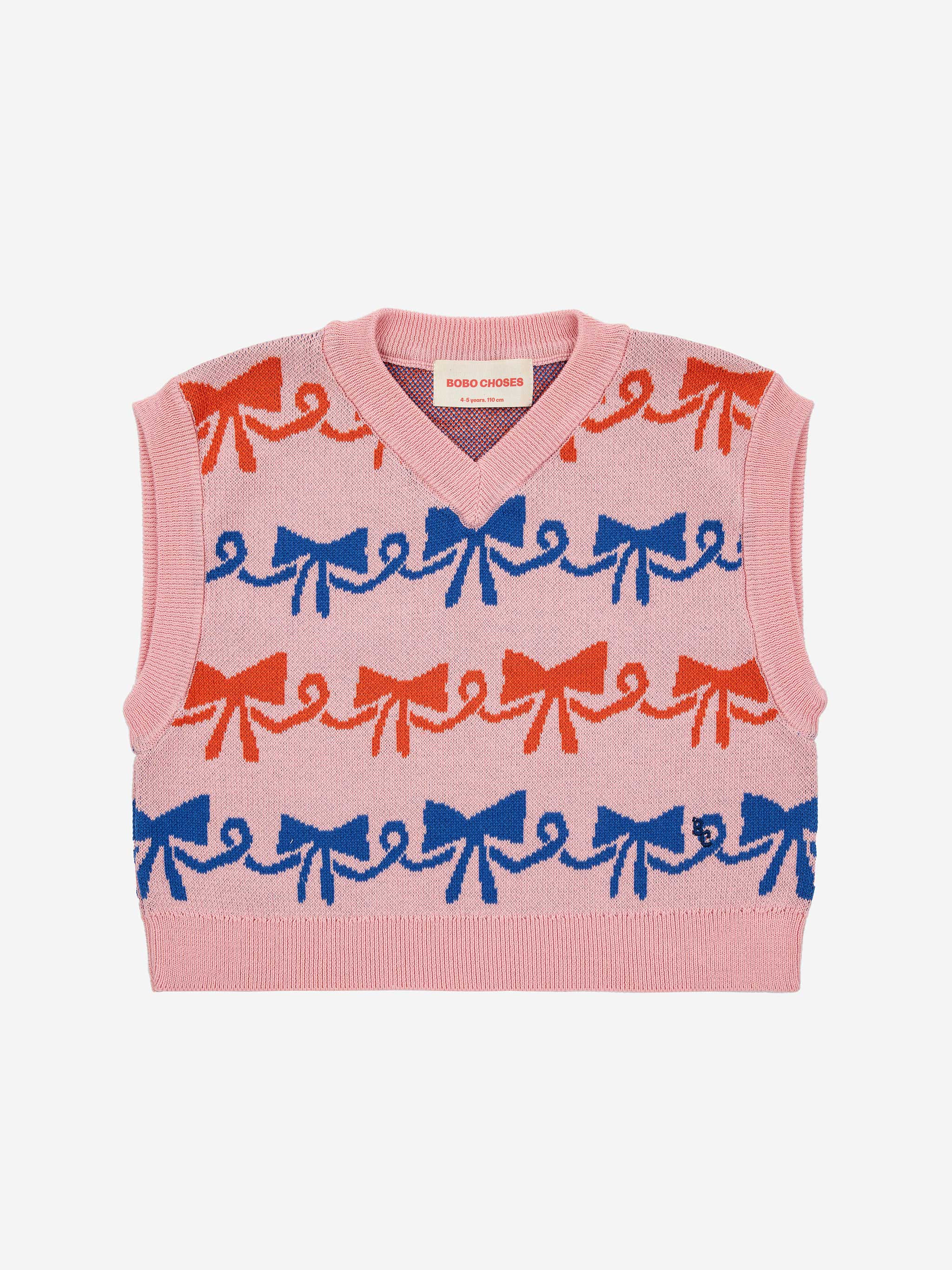 Ribbon Bow all over jacquard vest