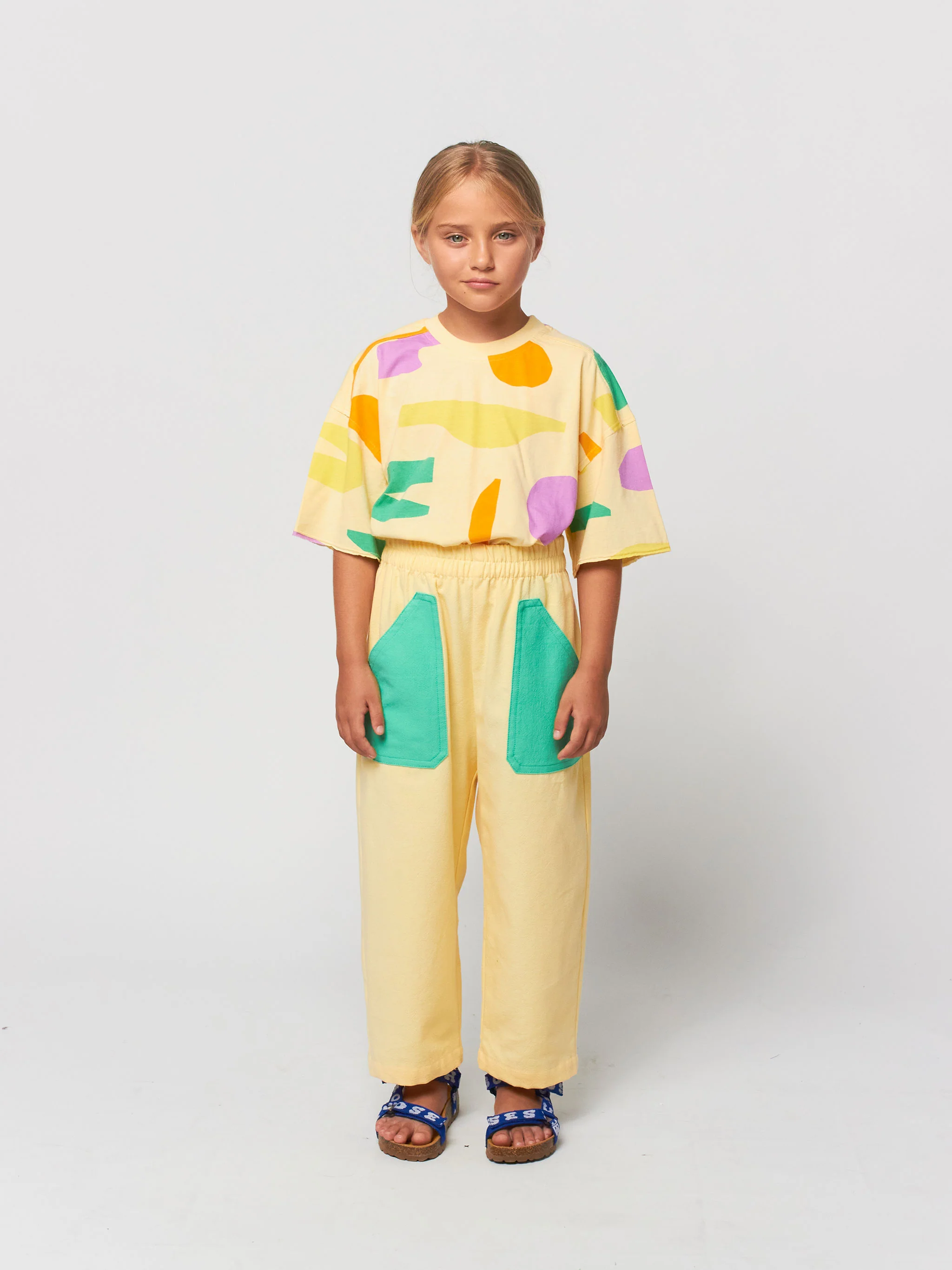 Contrast pockets woven pants