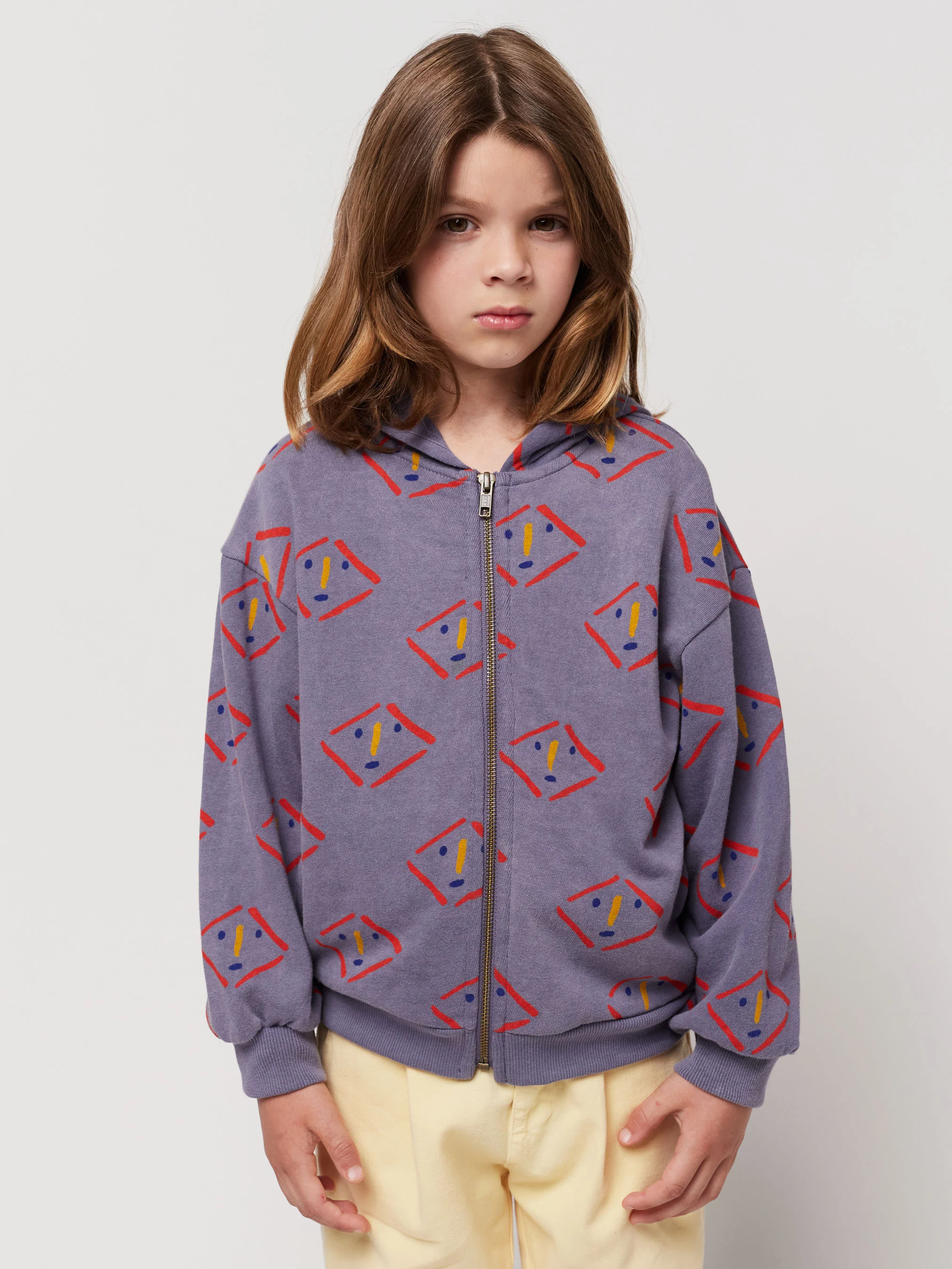 Masks all over zipped hoodie