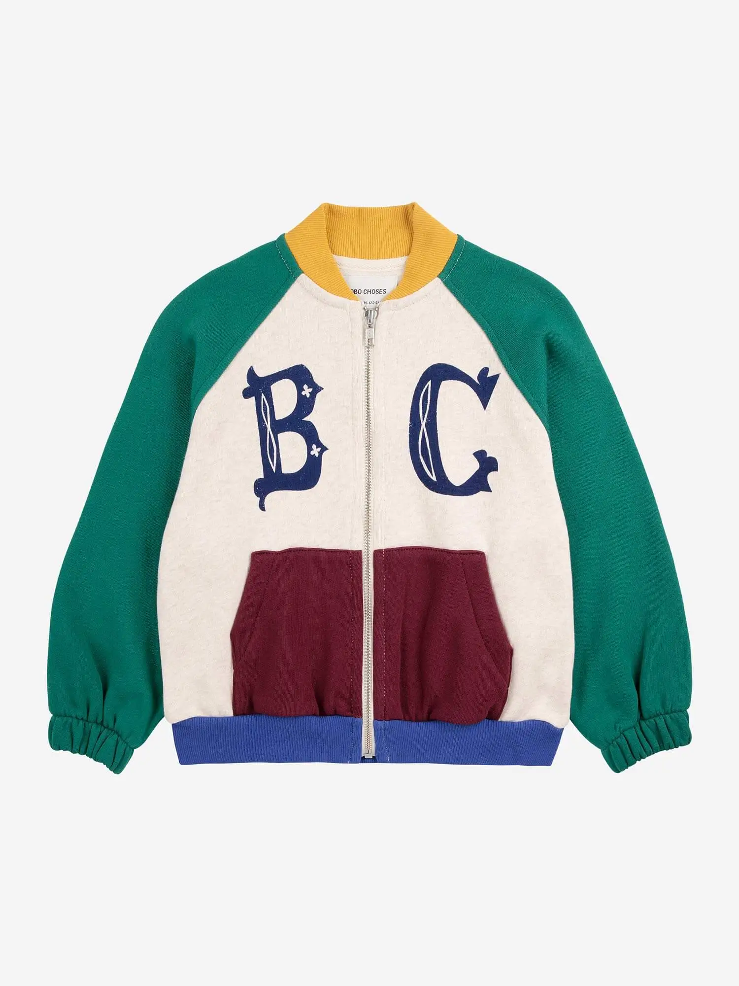 B.C vintage color block zipped sweatshirt