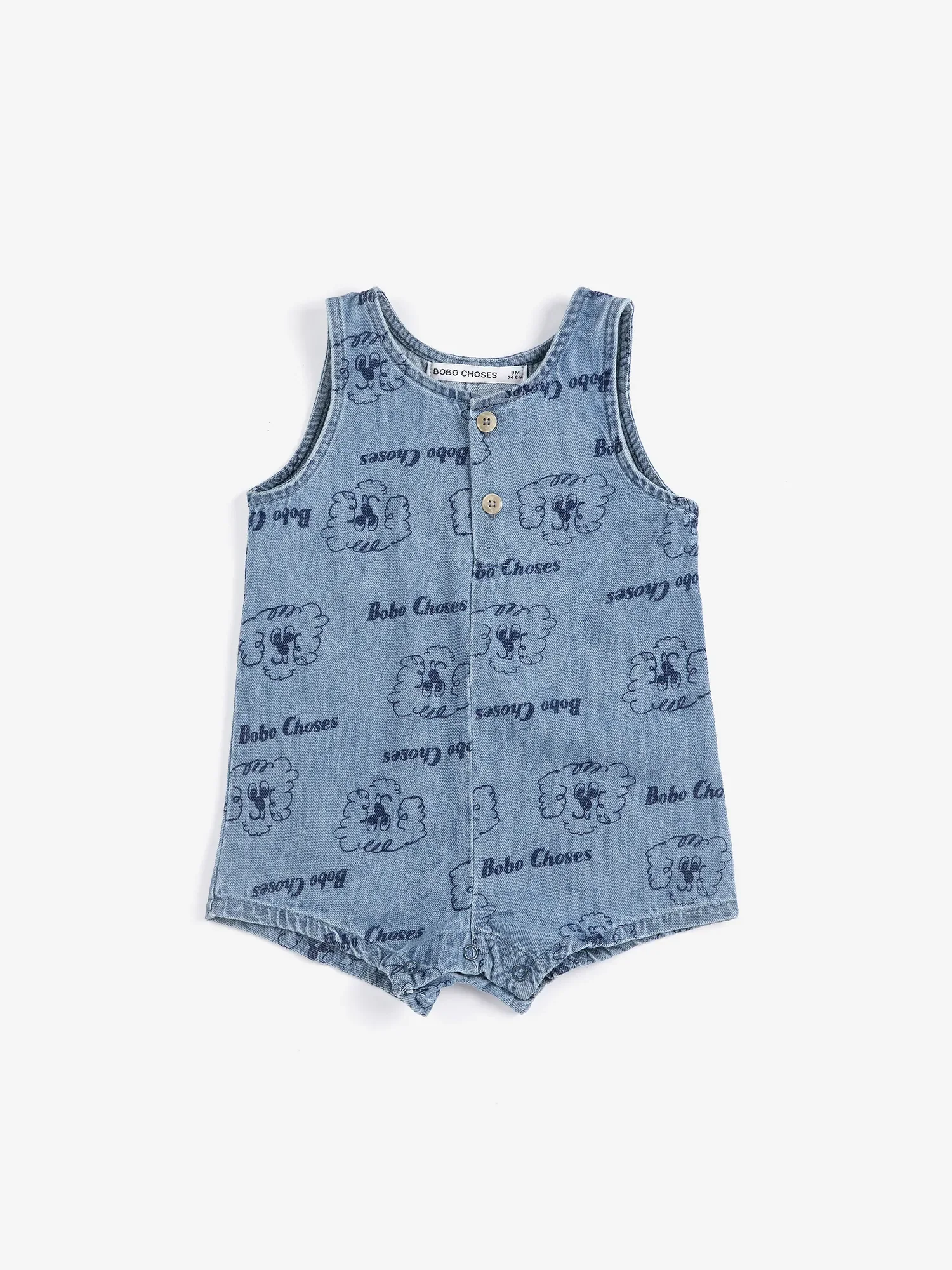 Pickles The Dog all over denim playsuit