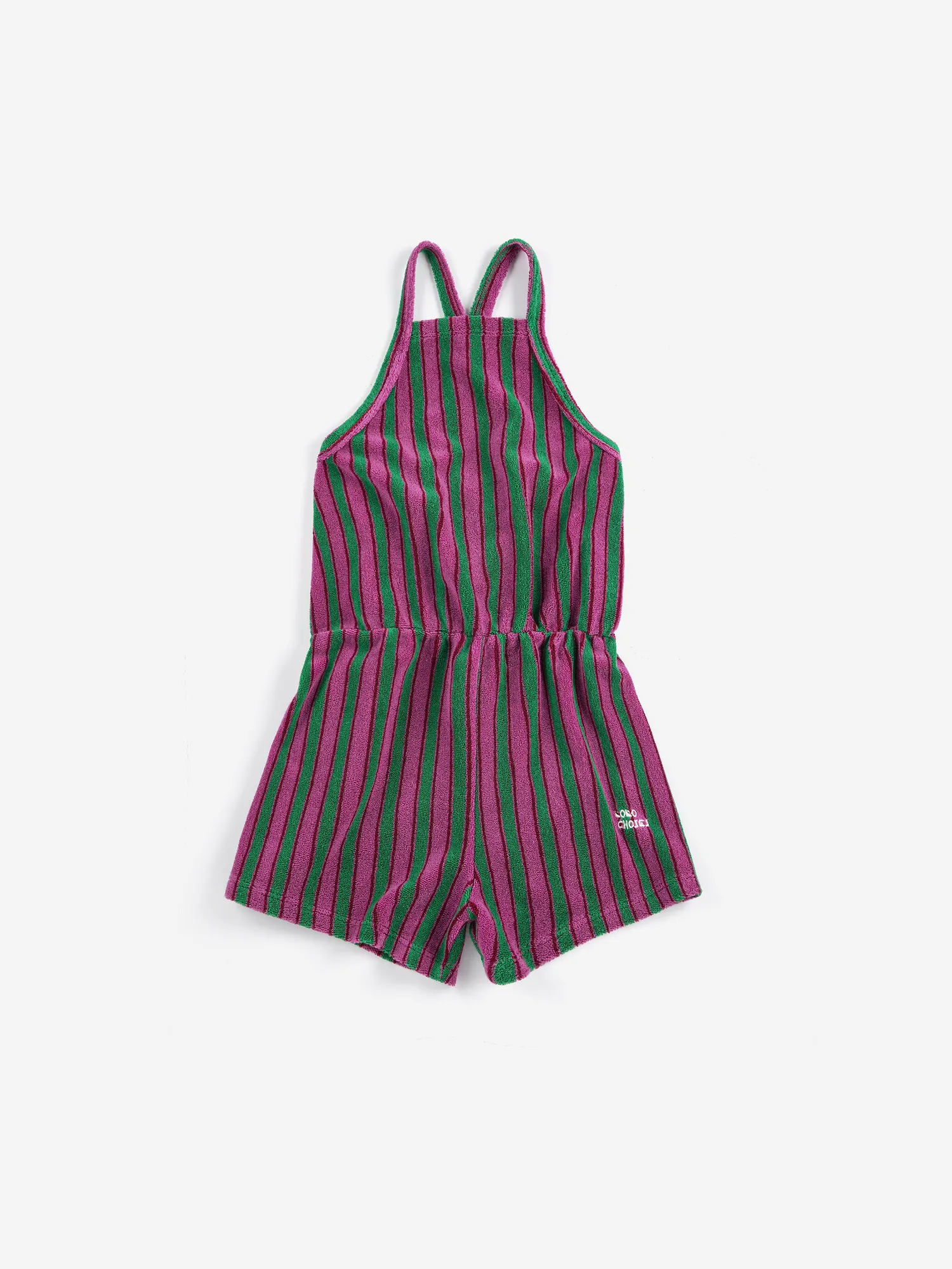 Striped terry cloth playsuit