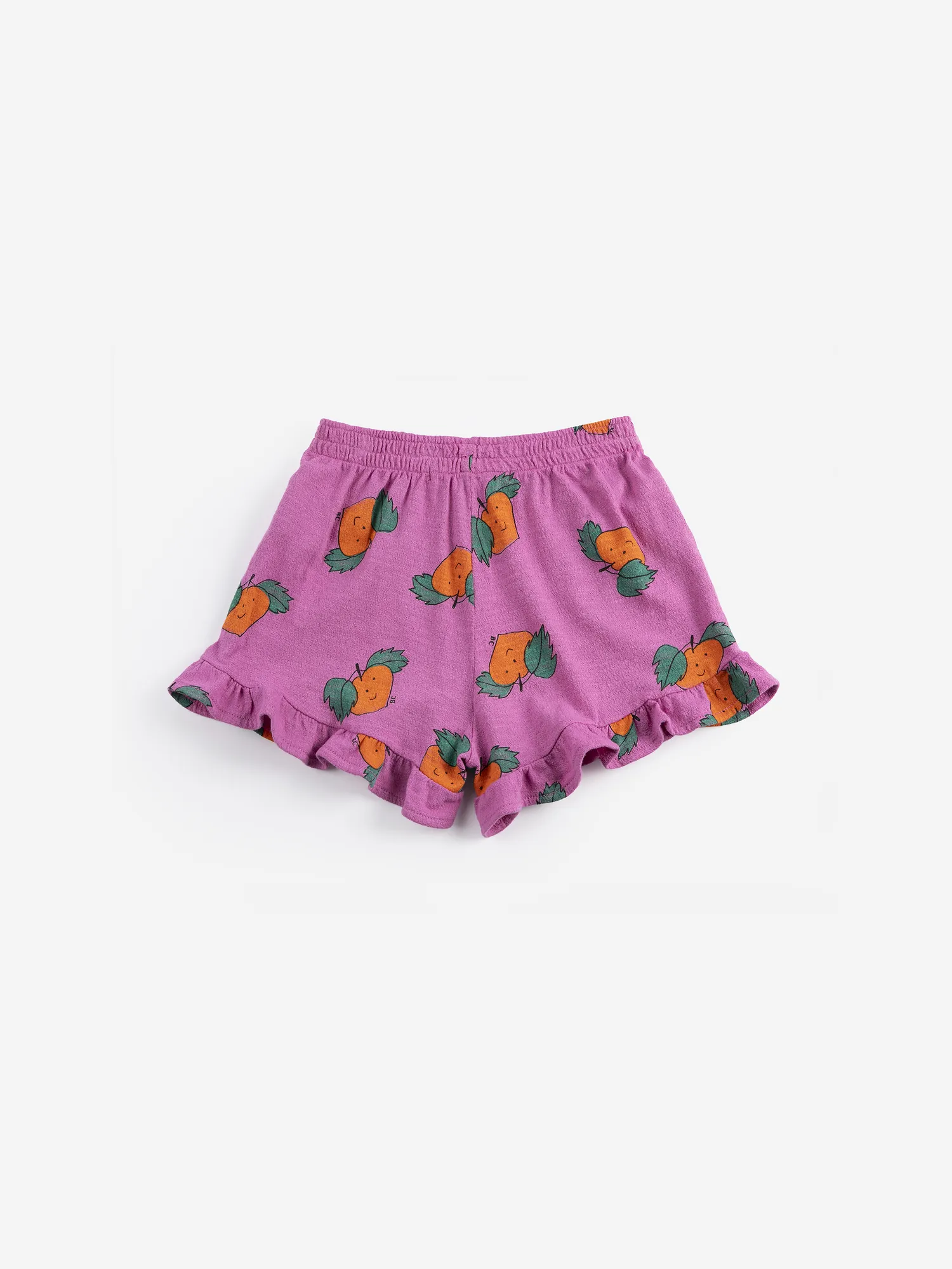 Tangerine all over ruffled shorts