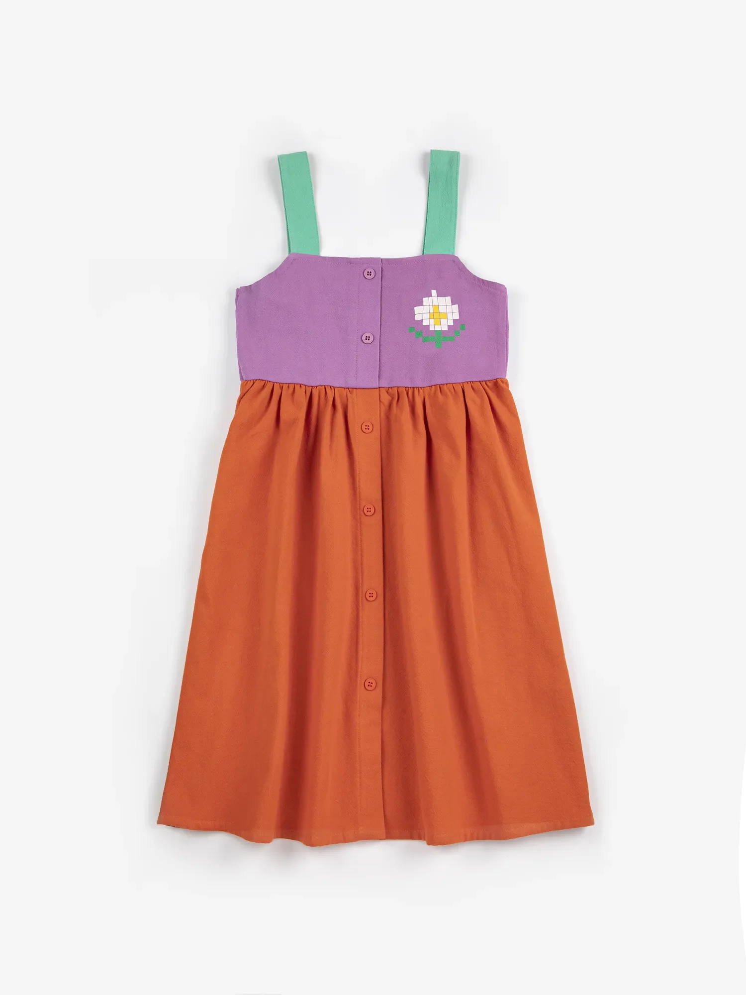Pixel Daisy color block woven dress