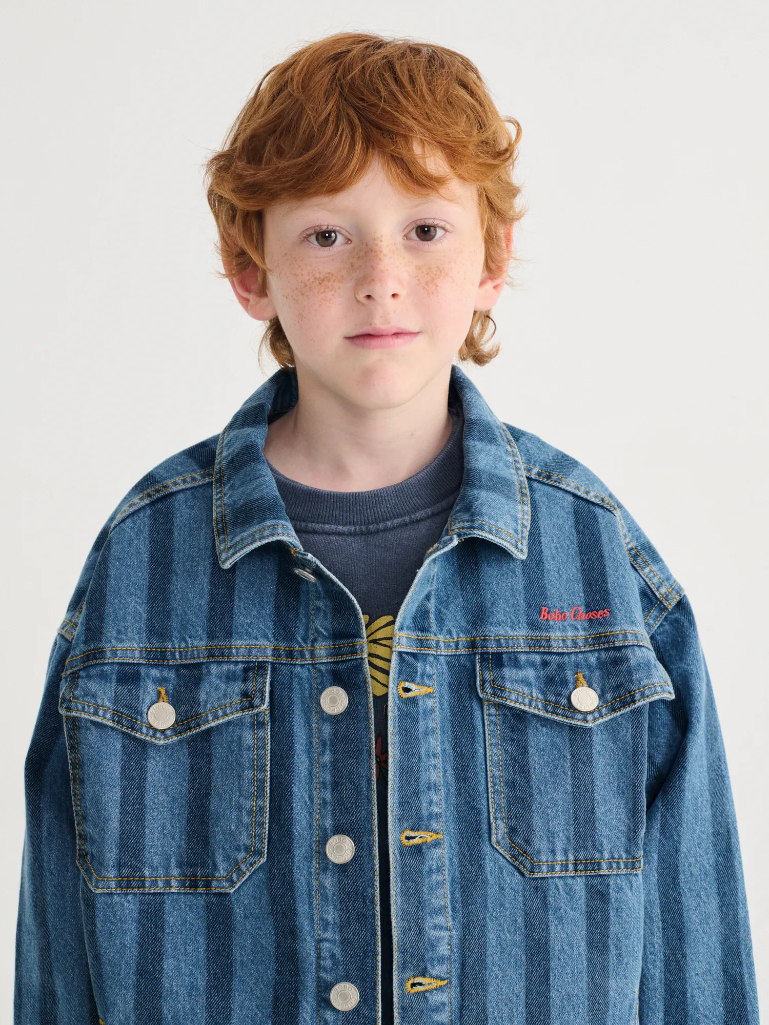 Bobo Choses Striped denim jacket