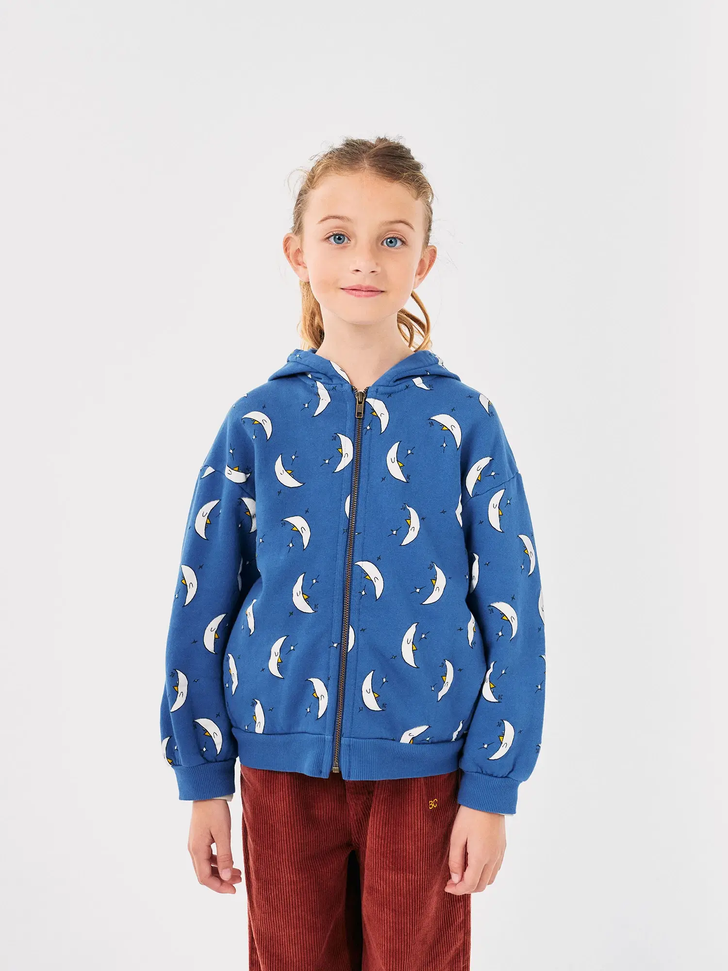 Beneath the Moon all over zipped hoodie