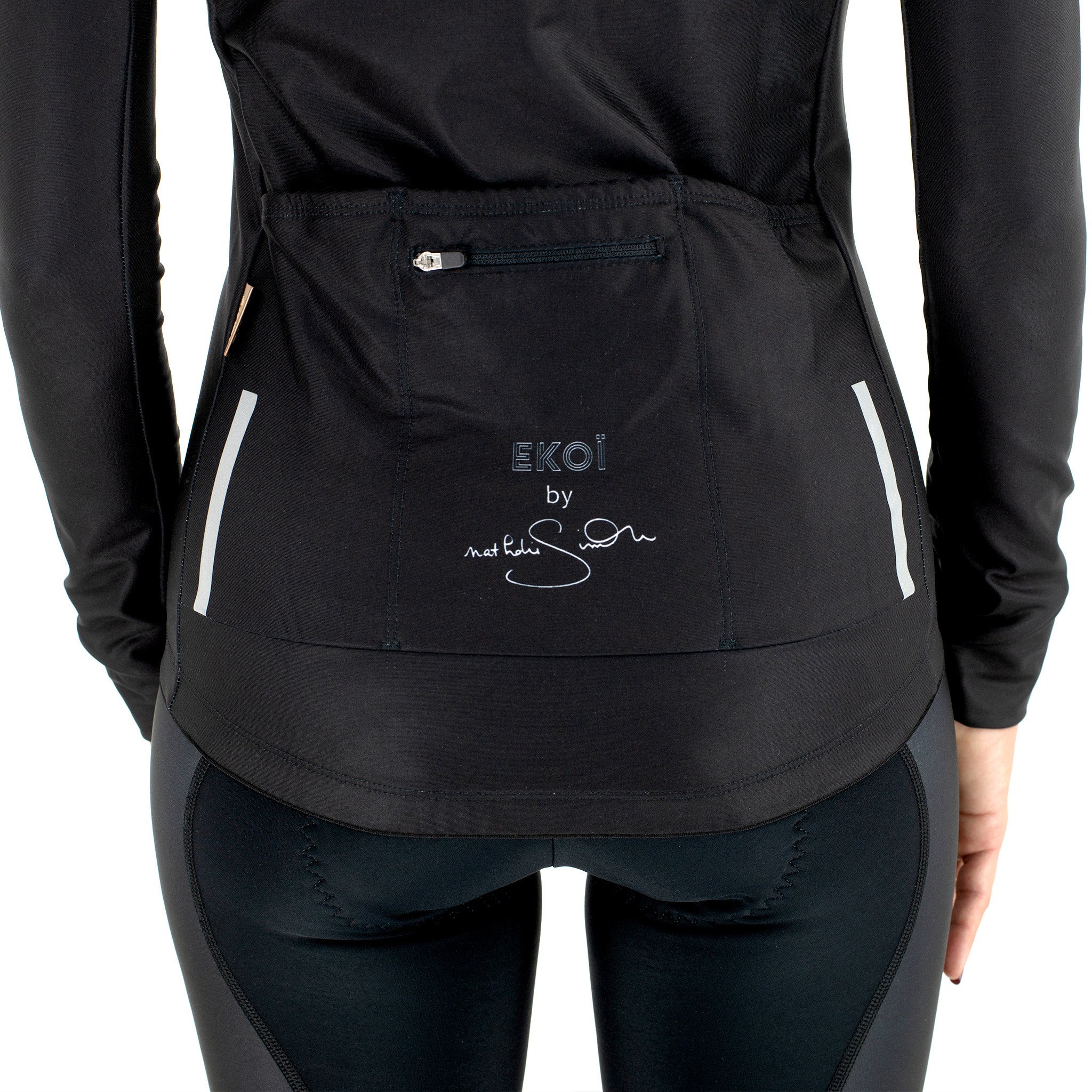 Nathalie Simon women's black LS jersey by EKOÏ