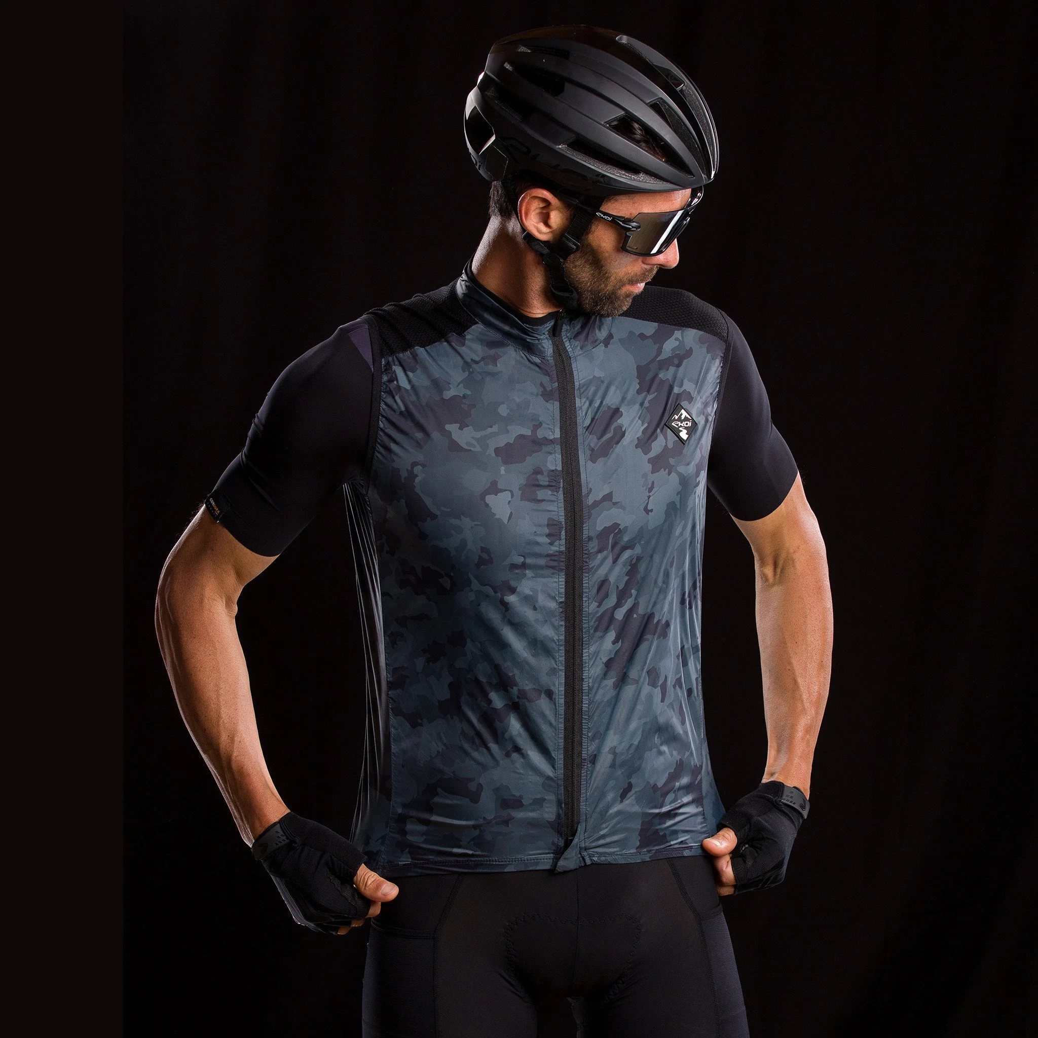 Unisex Windproof Vest EKOI GRAVEL ULTRALIGHT Kaki