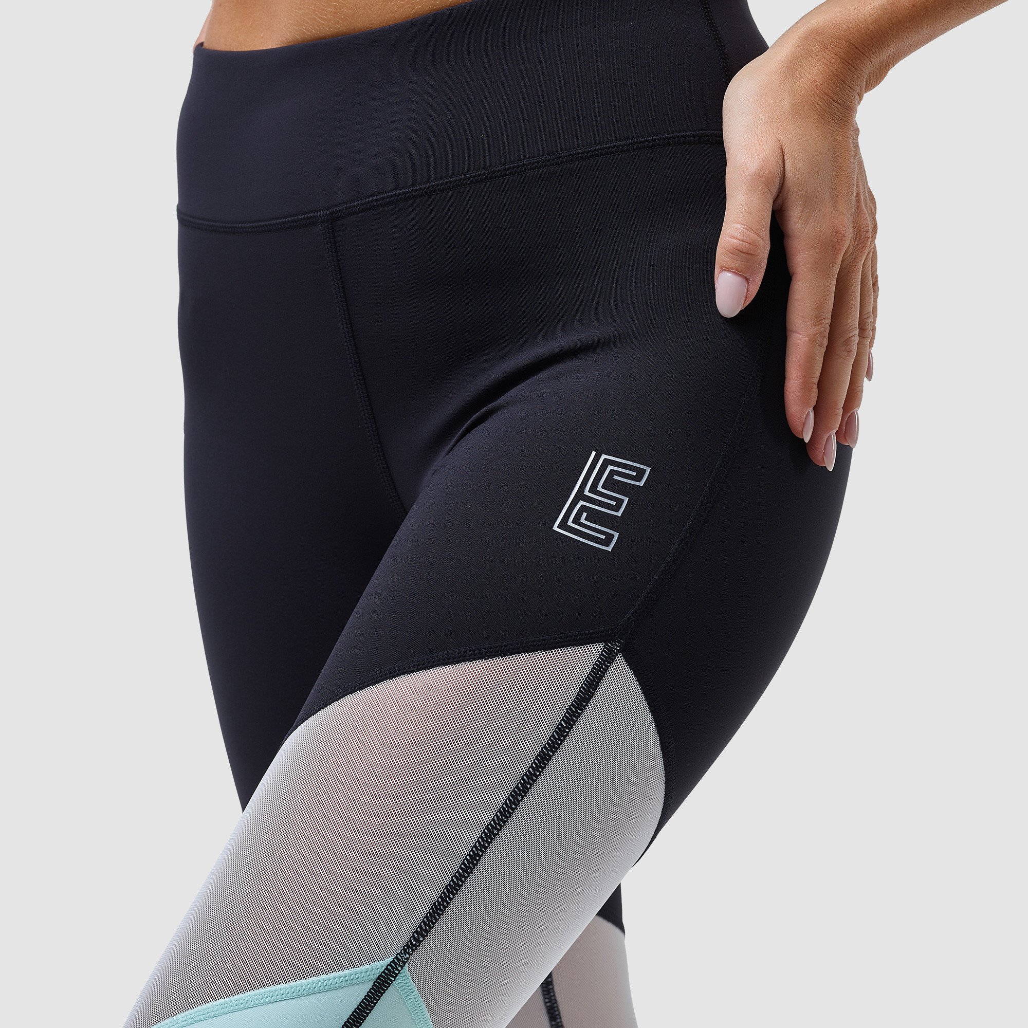 Women Legging 7/8 EKOI RUN Black Aqua