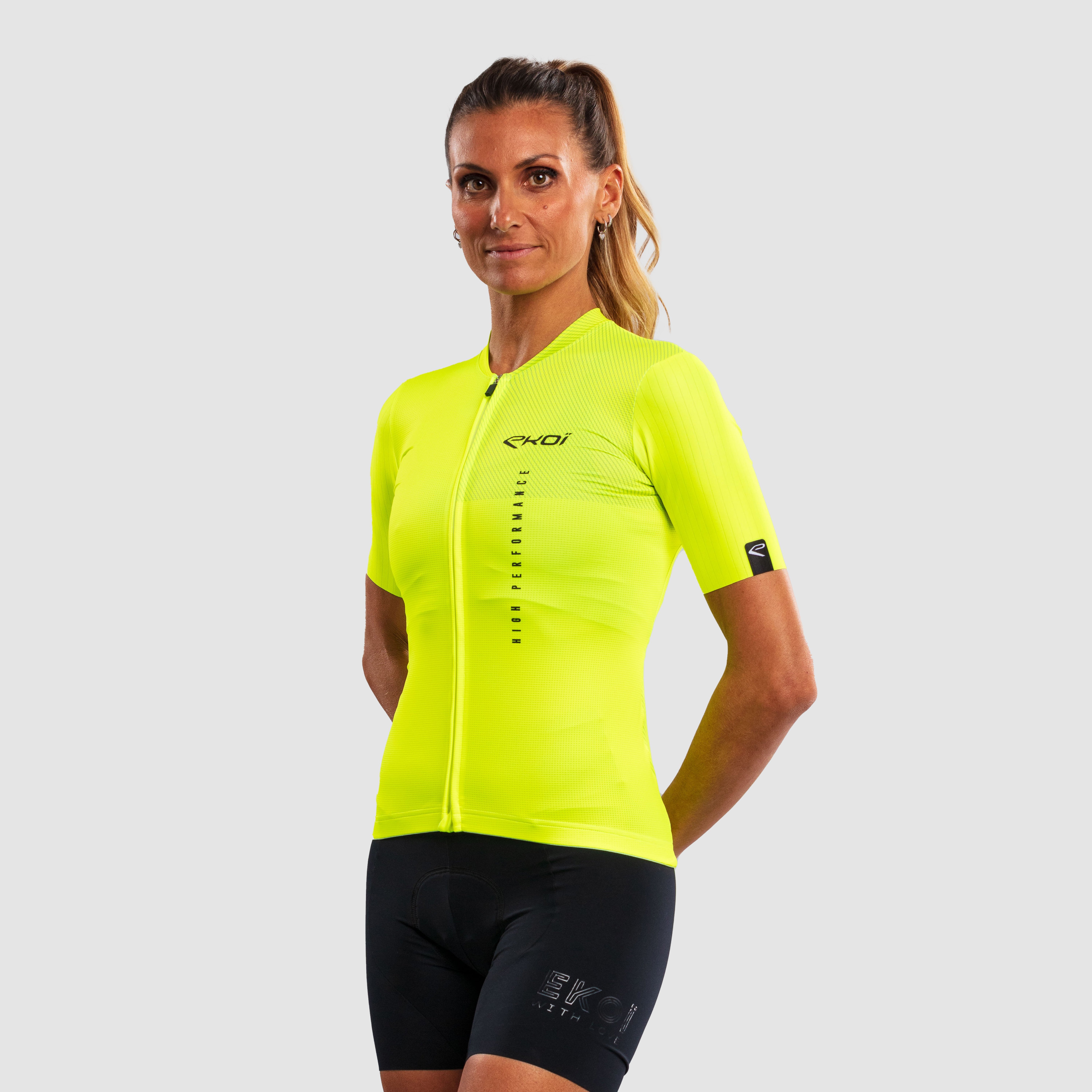 Women's EKOI LINEAR Jersey Neon Yellow