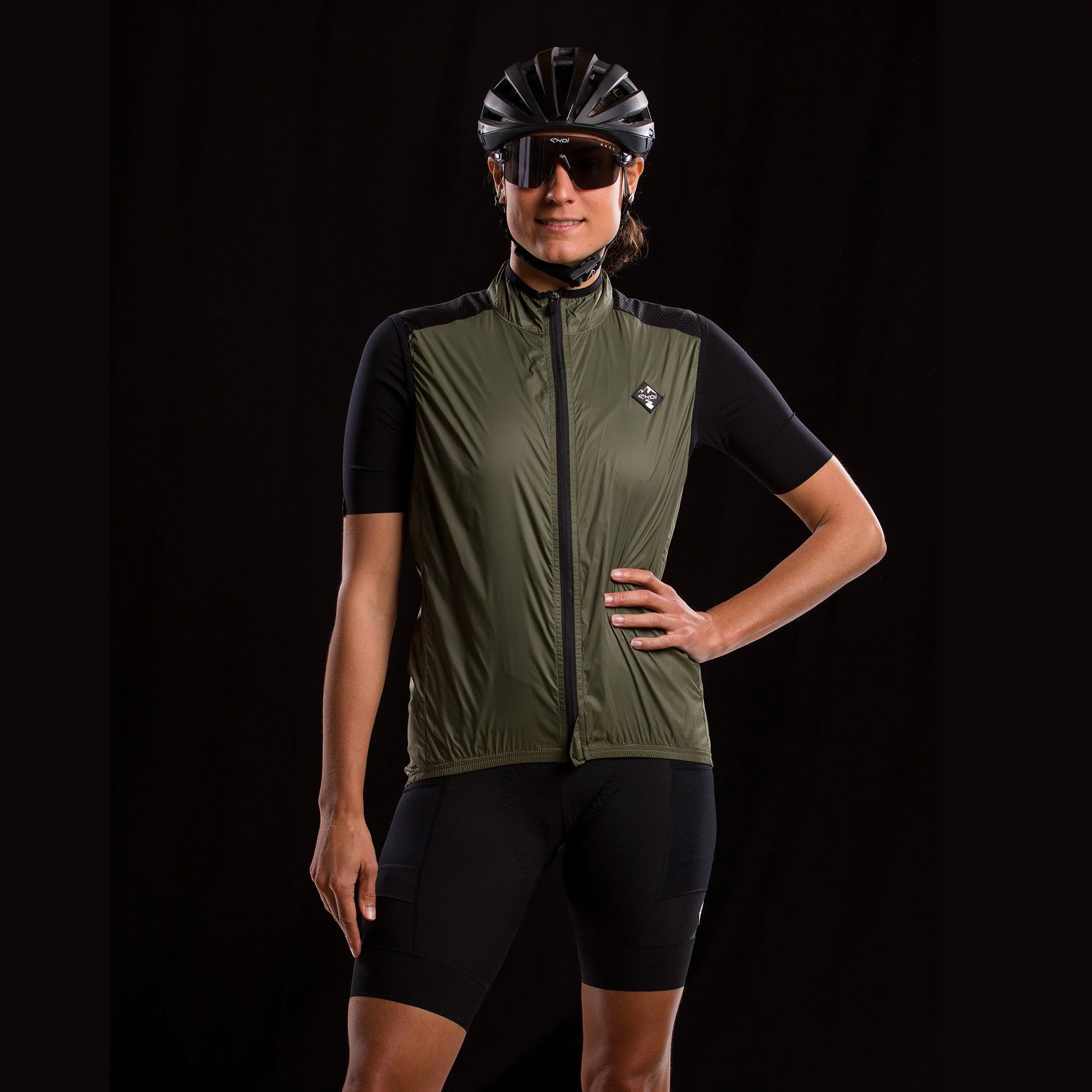 Unisex Windproof Vest EKOI GRAVEL ULTRALIGHT Kaki