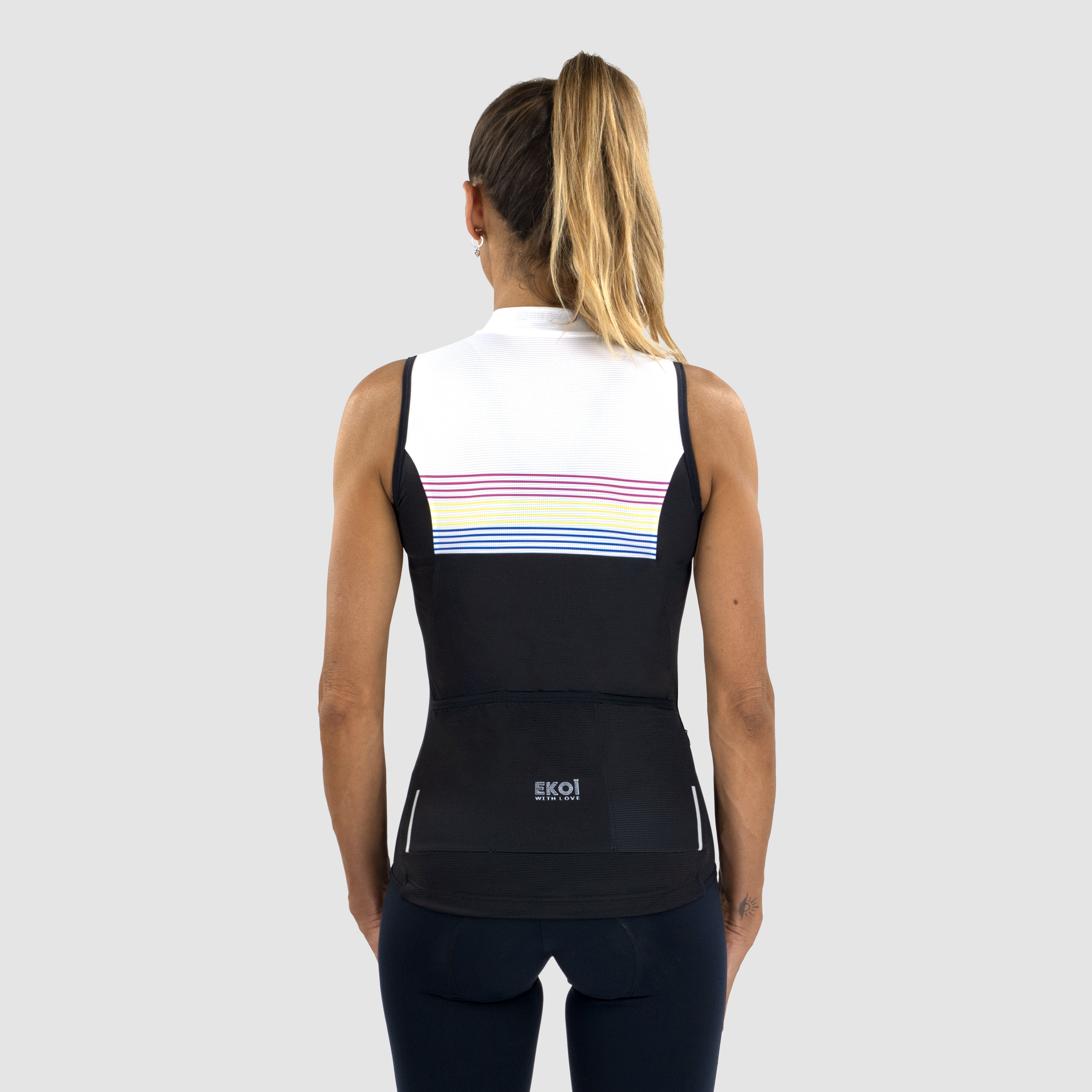 Women's sleeveless jersey EKOI Perf ROAD LINES Black