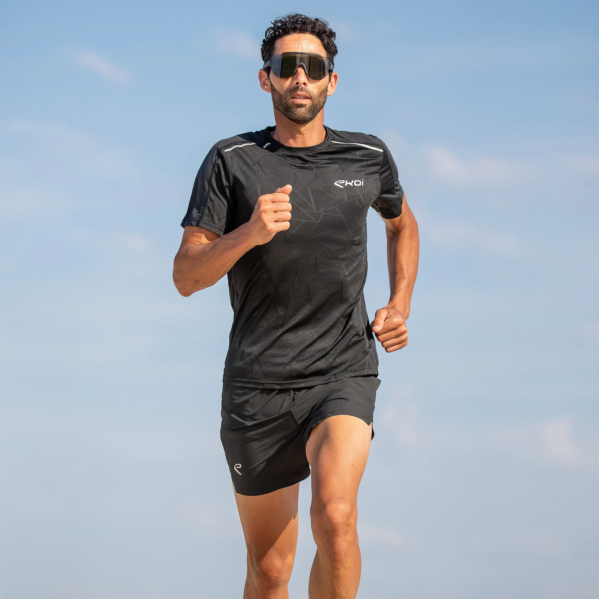 Tee-Shirt EKOI RUN GRAPHIC TECH Black