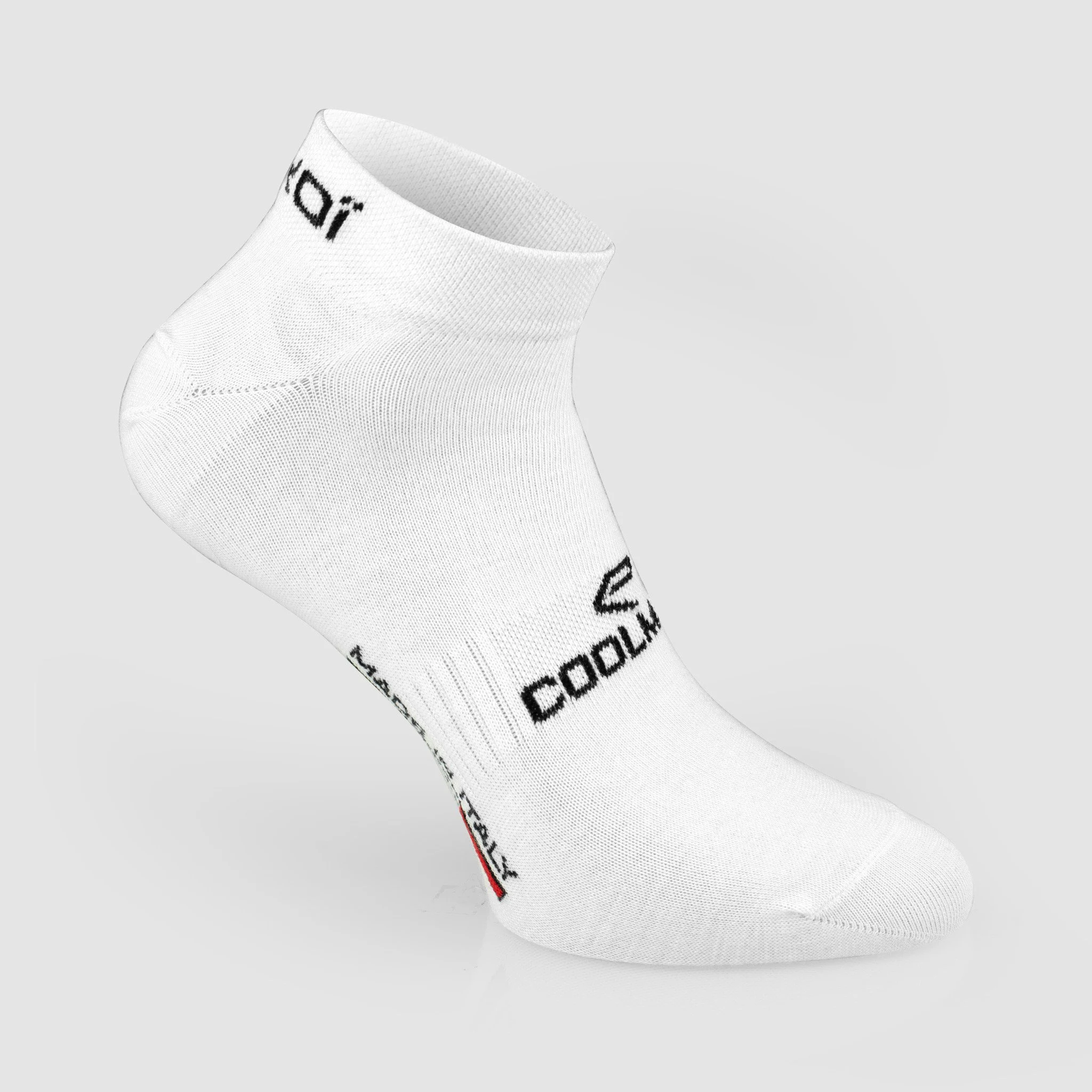VELO EKOI COOLMAX WHITE SHORT CUFF CYCLING SOCKS