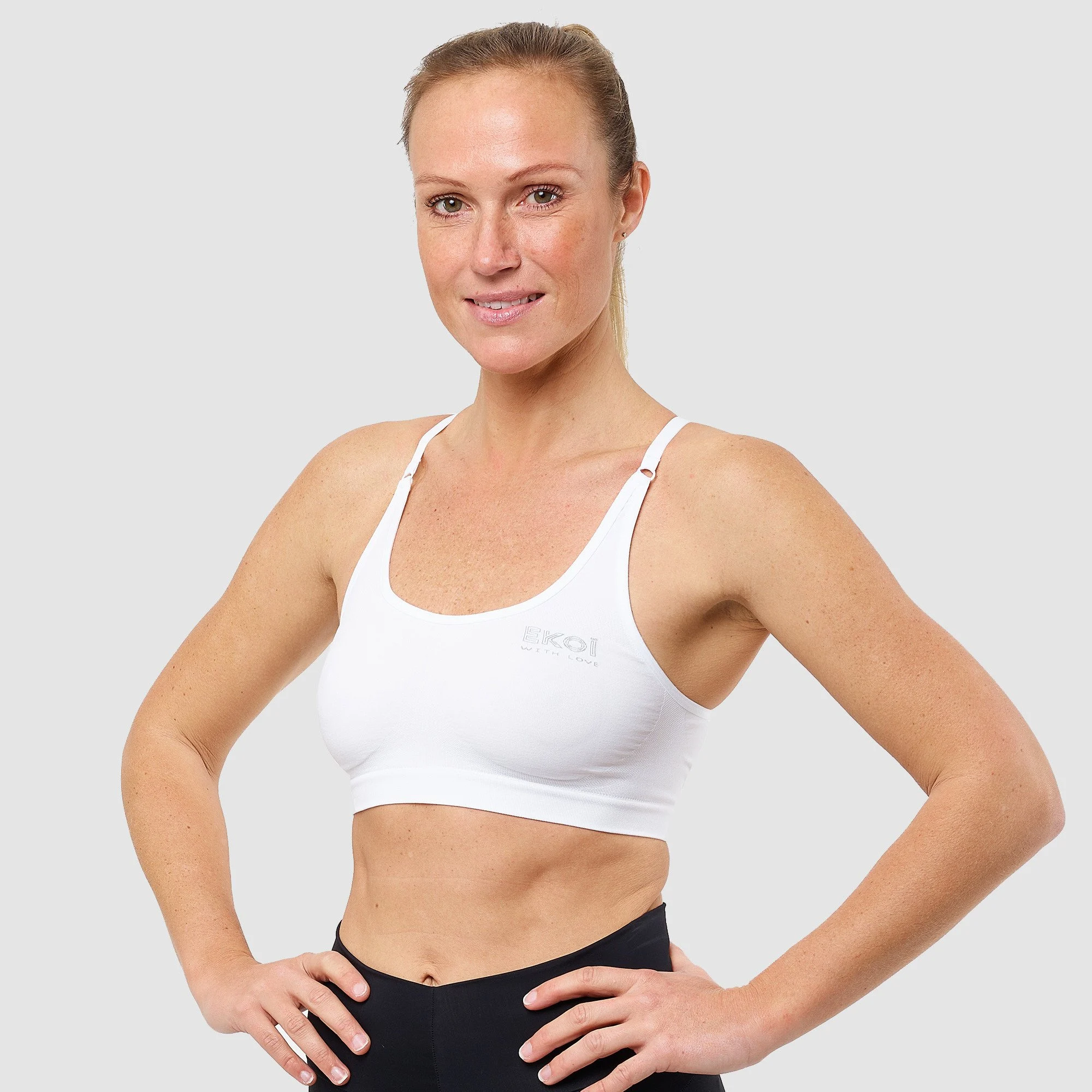 Women's Sport Bra EKOI Crossed Back -Black