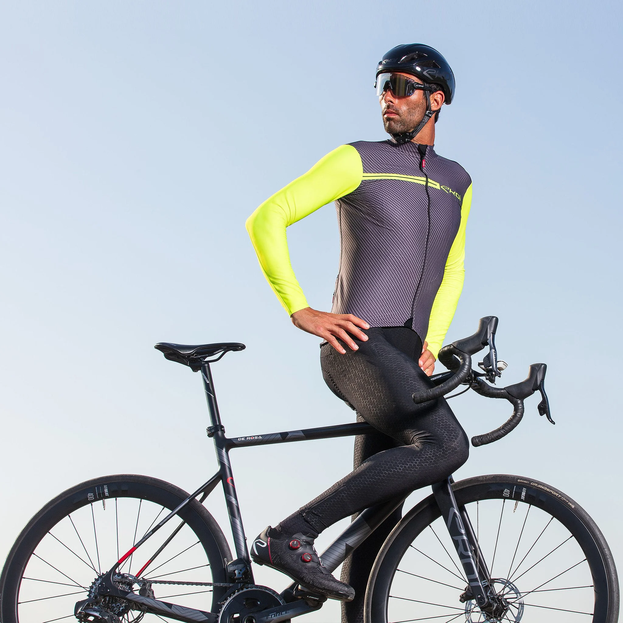 LONG SLEEVES JERSEY EKOI CARBON NEON YELLOW