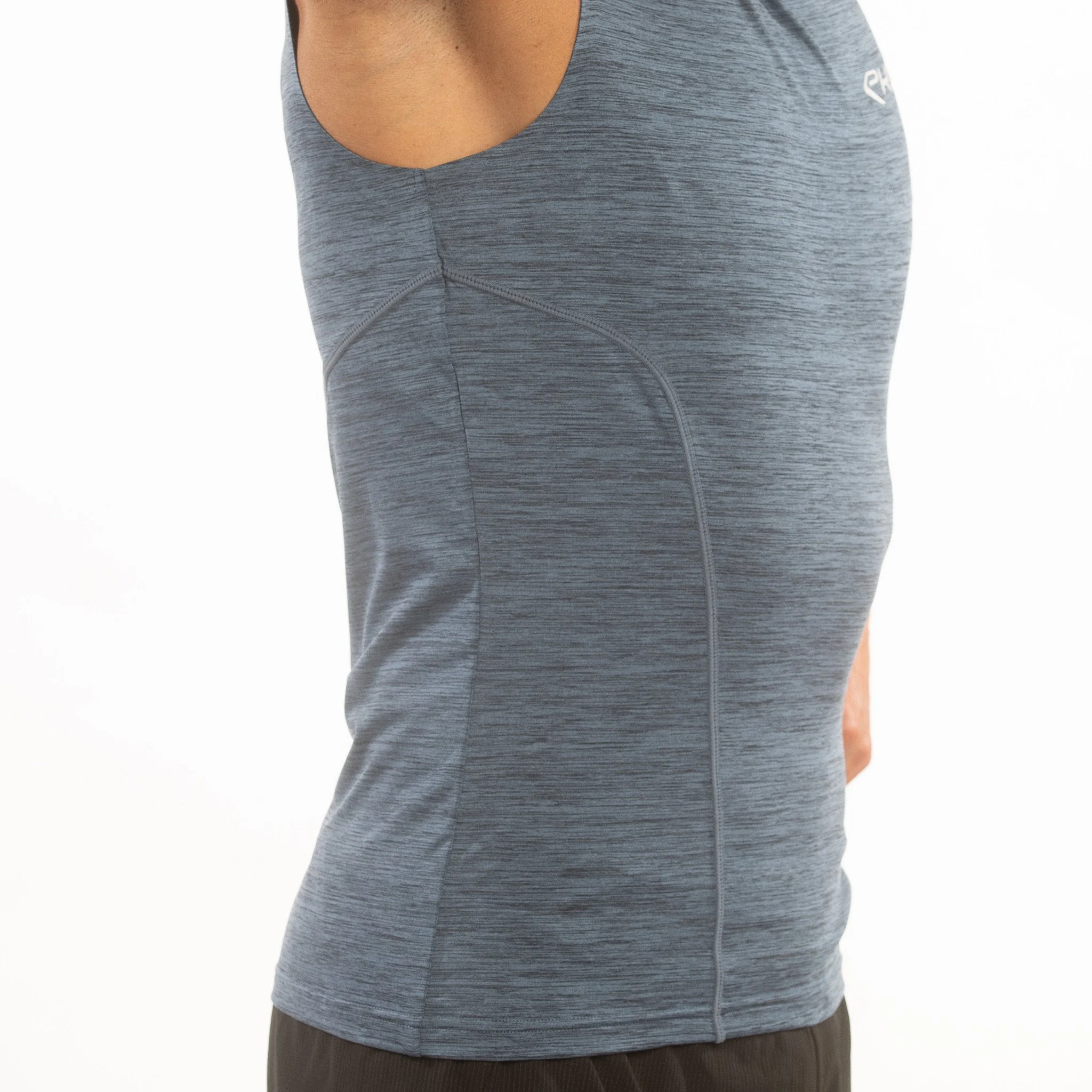 TEE SHIRT SLEEVELESS PERFORMANCE EKOI RUN BLACK /BLUE