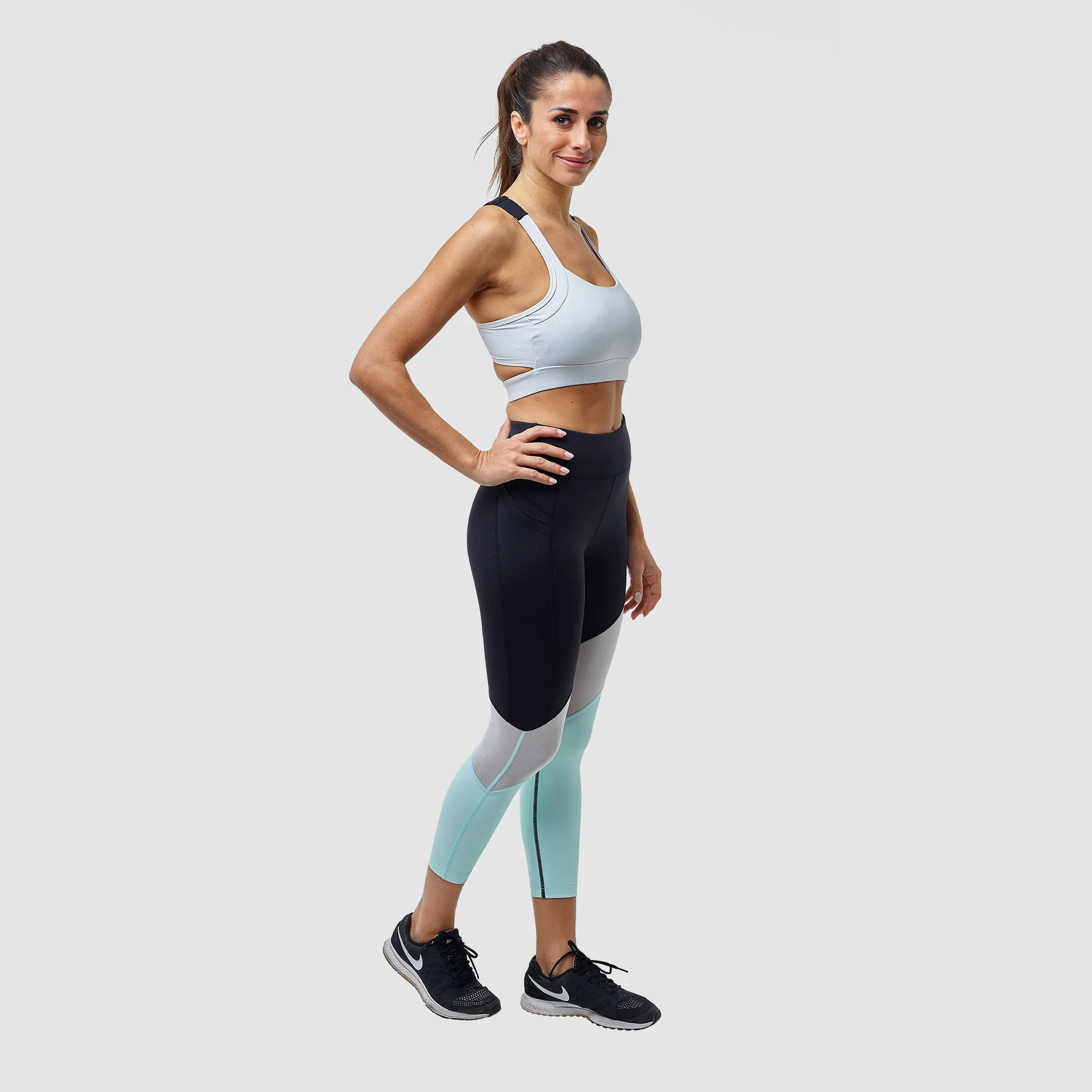 Women Legging 7/8 EKOI RUN Black Aqua