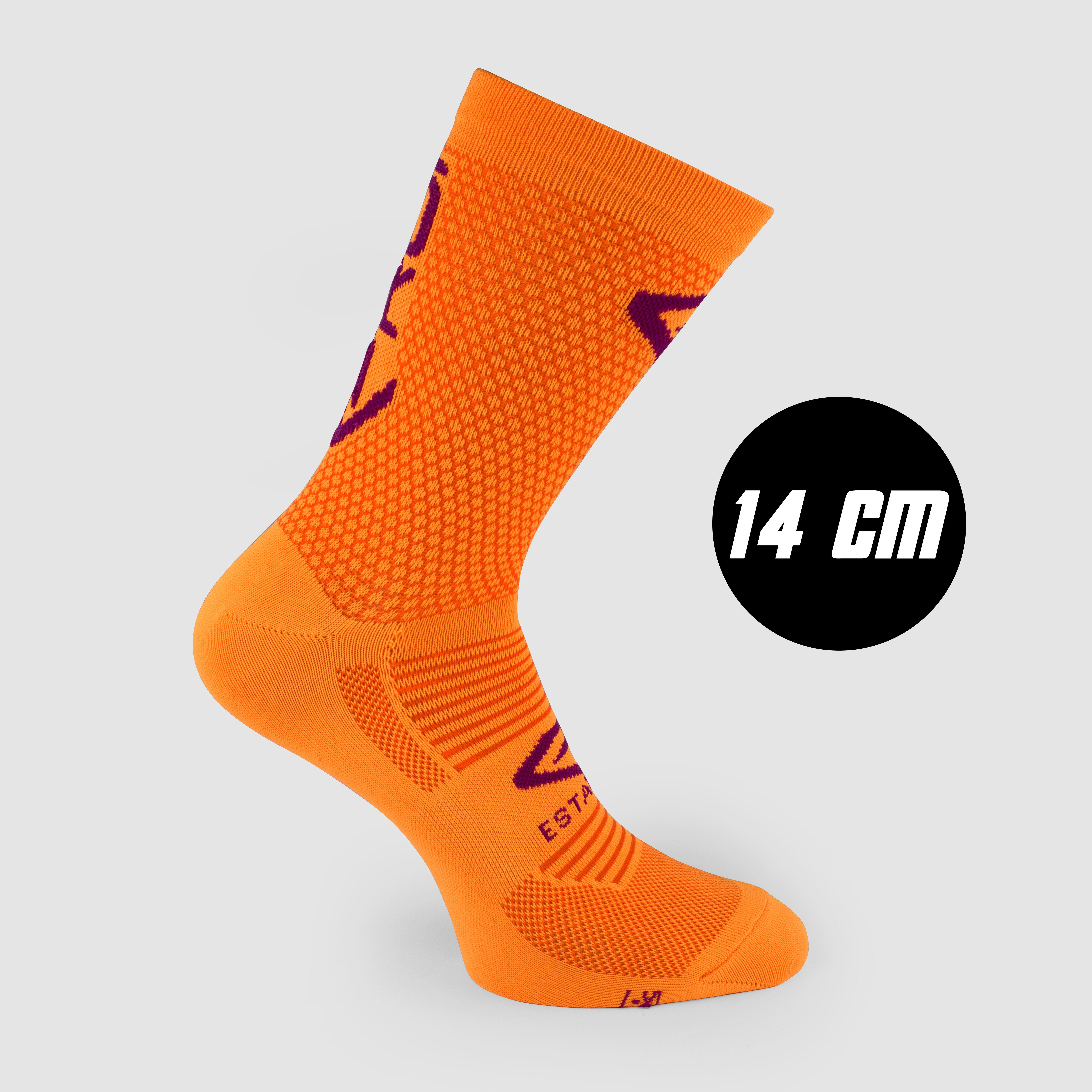 EKOI Perf ESTATE Cycling Socks GREEN NEON Pink 14 CM