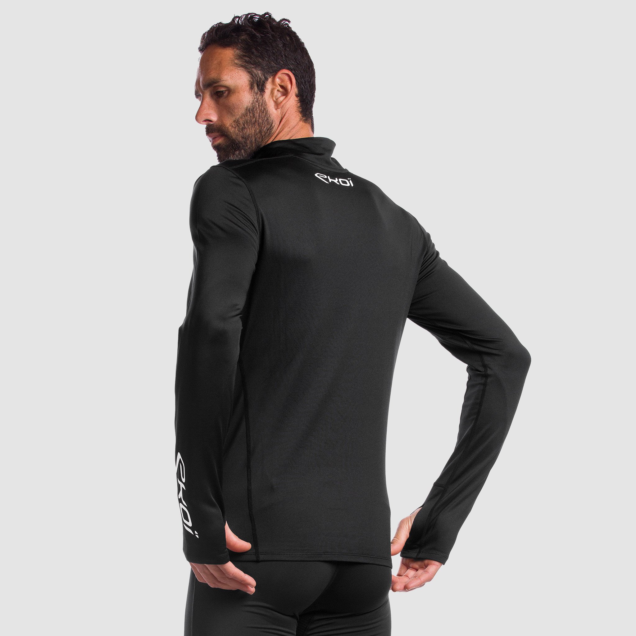 EKOI RUN Warm Black zipped sweat top