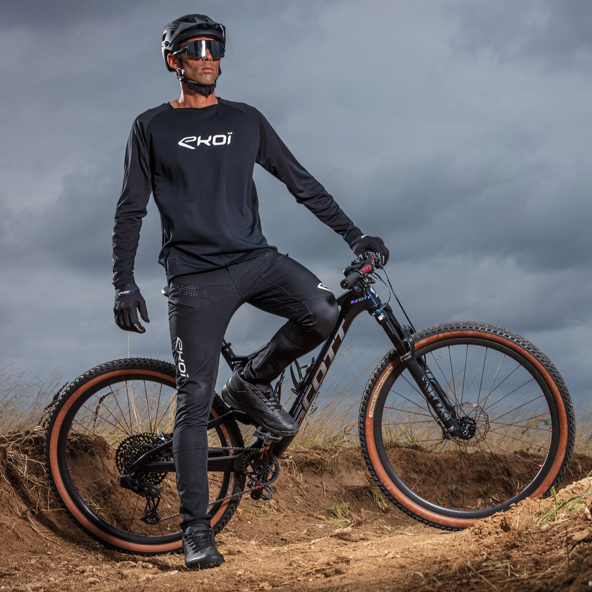 Long Sleeves Jersey EKOI MTB Blue