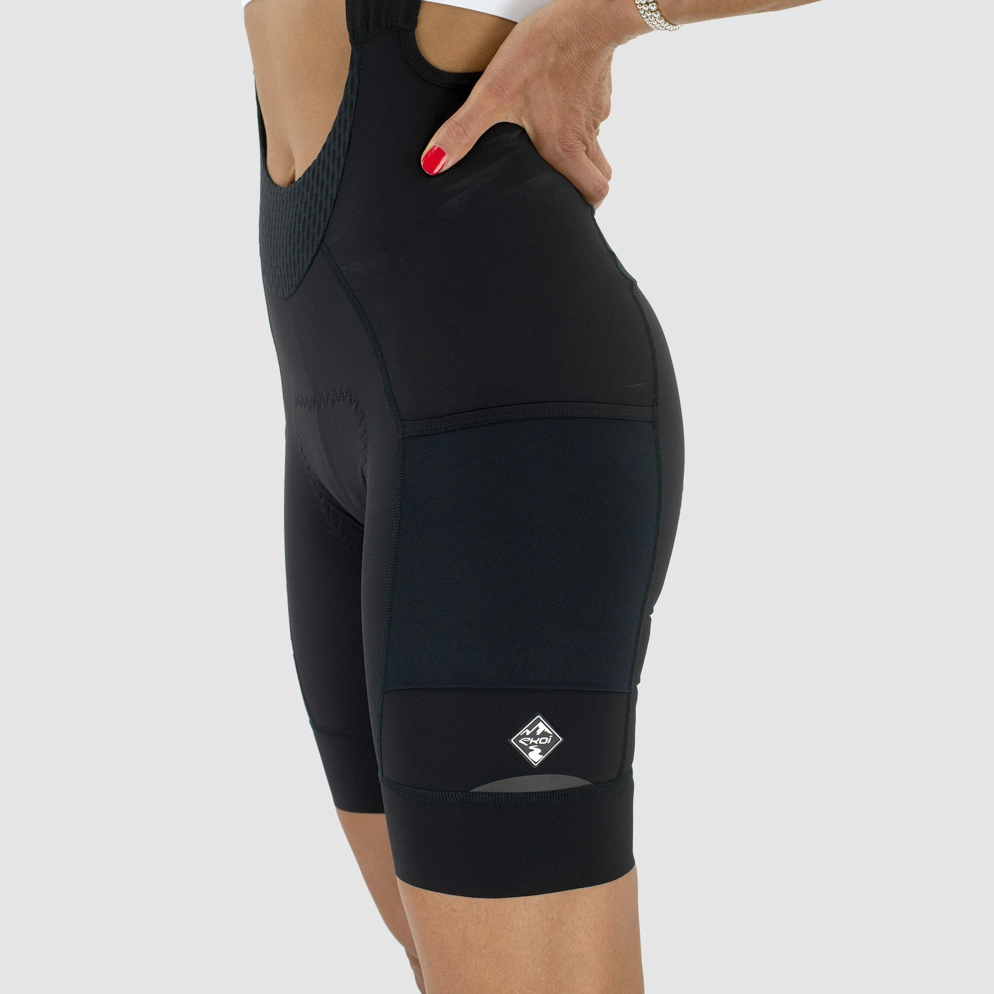 EKOI Gravel Women's BibShort with Cargo Pockets Perf Khaki