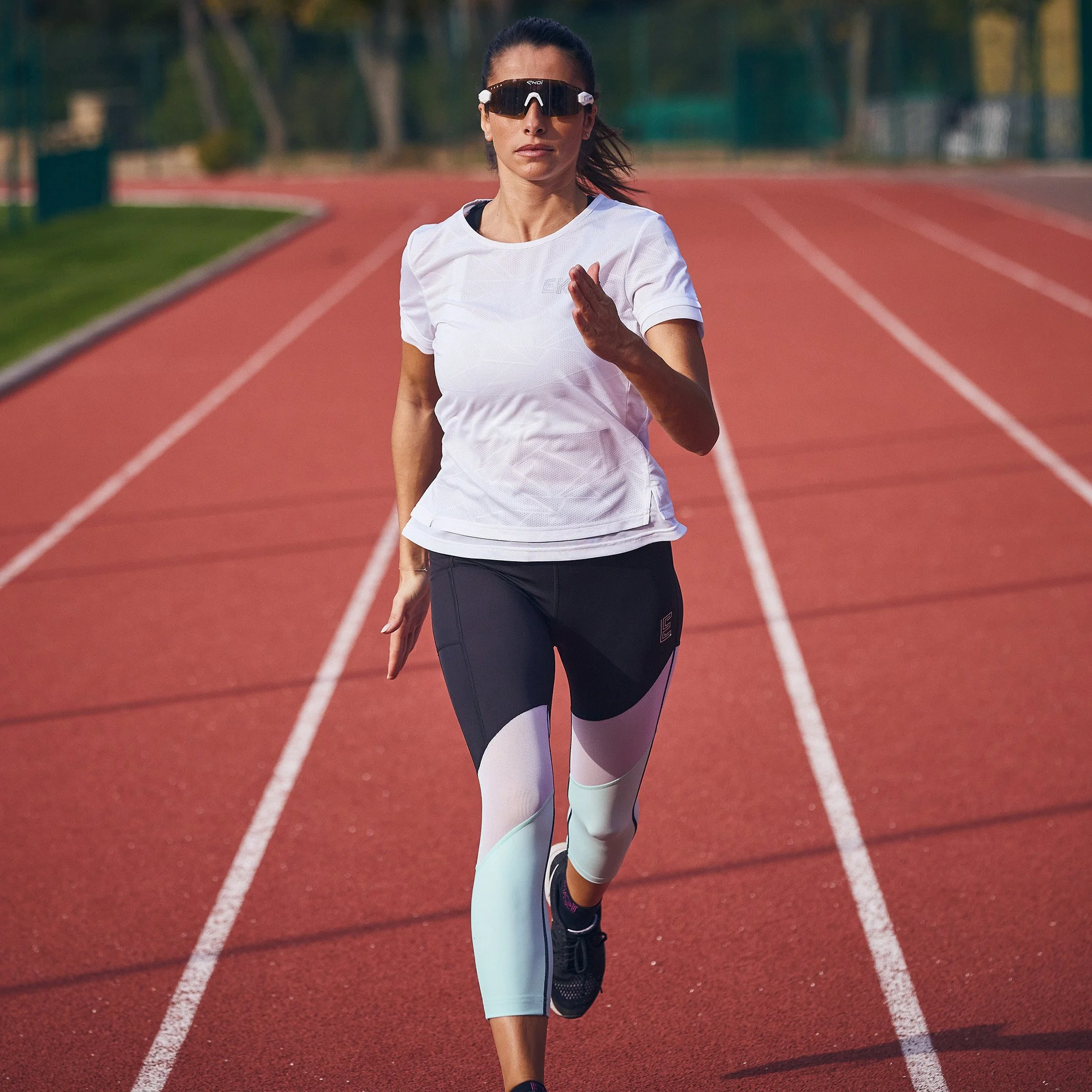 Women Legging 7/8 EKOI RUN Black Aqua