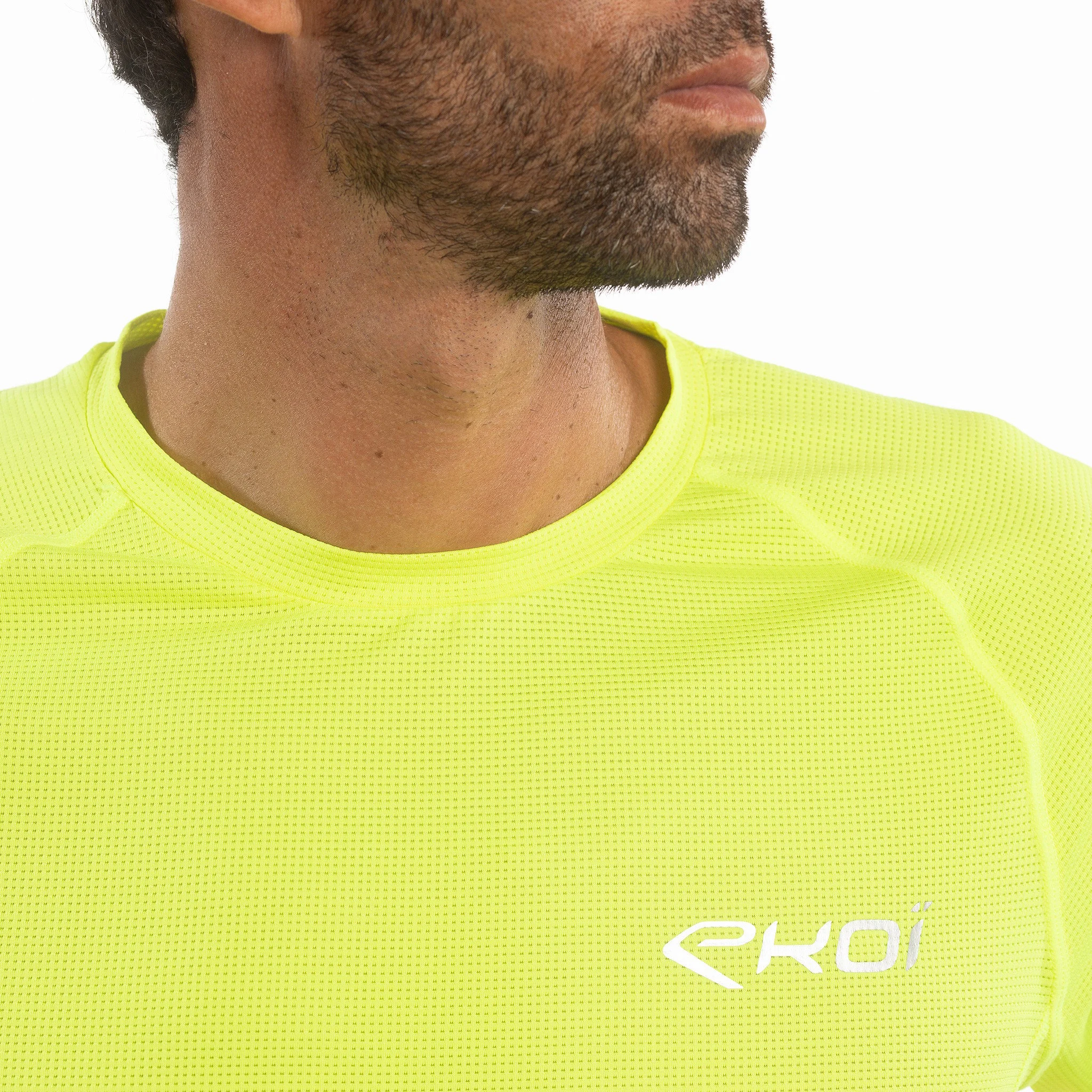 MEN TEE SHIRT DRY FAST EKOI RUN NEON YELLOW