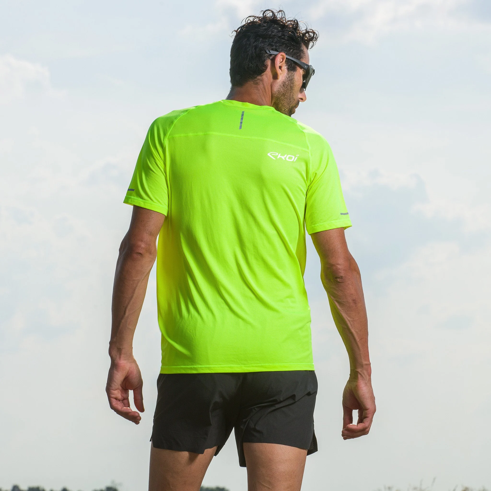 MEN TEE SHIRT DRY FAST EKOI RUN NEON YELLOW