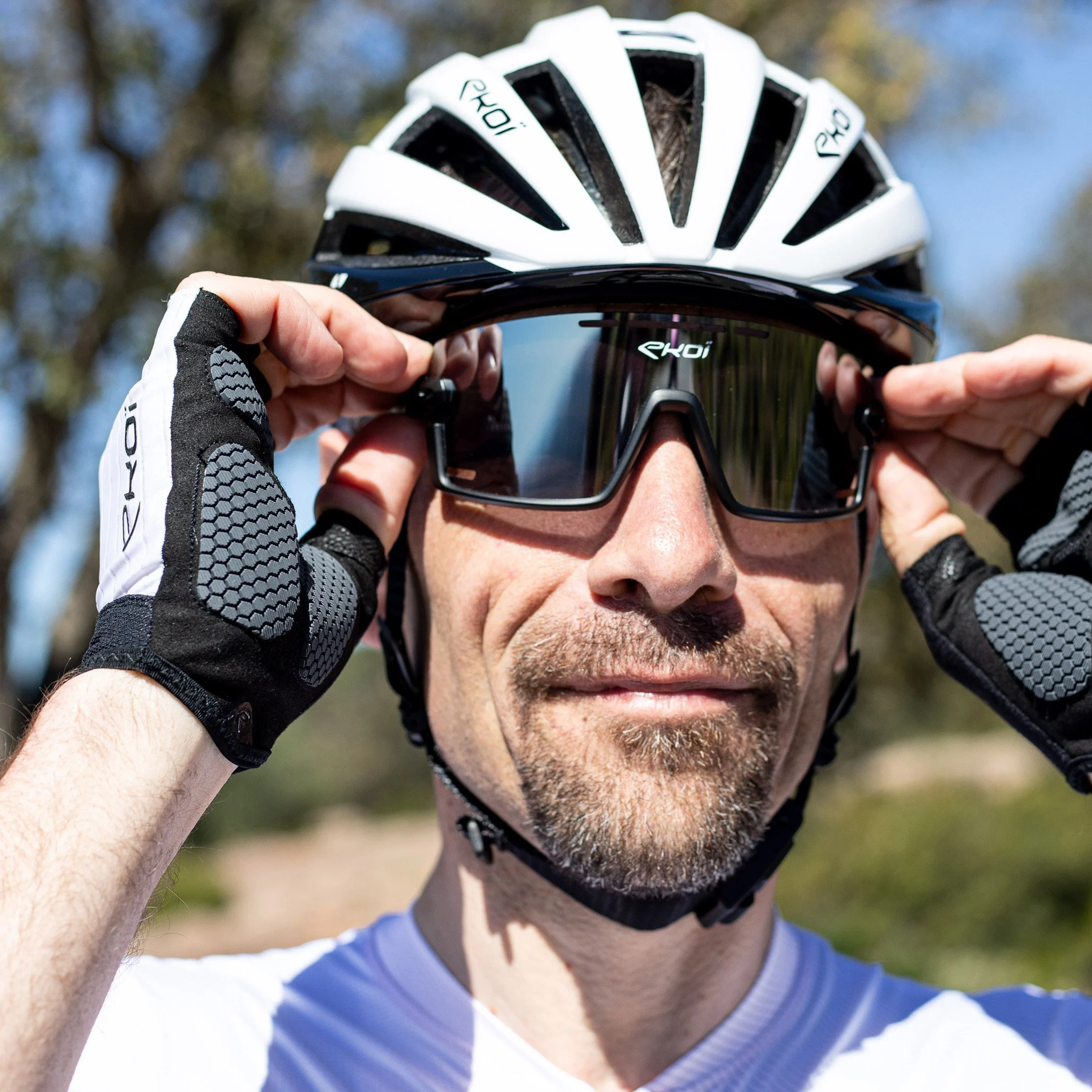 Gants velo silicon concept EKOI KAKI