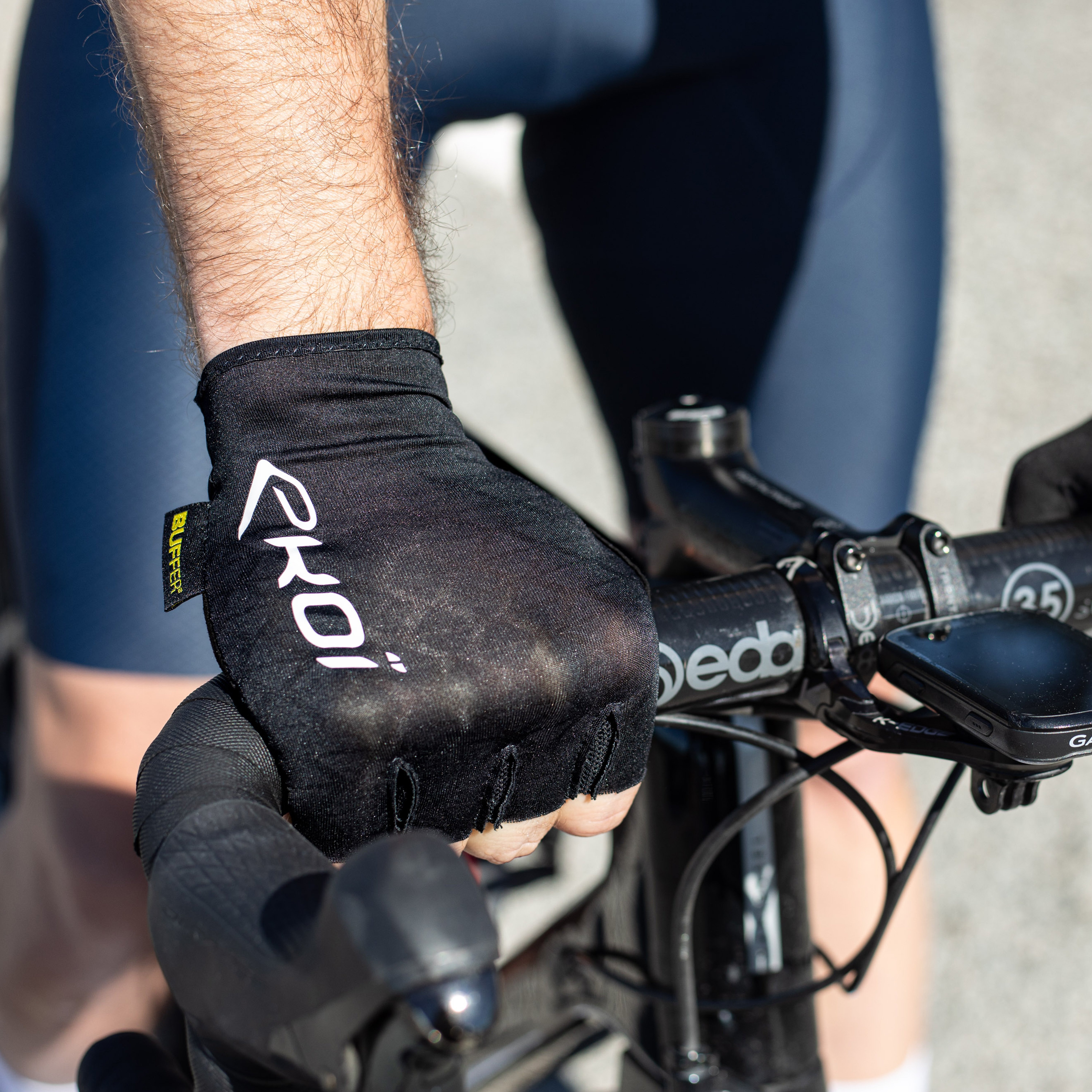 Gants vélo EKOI Racing Outlast Buffer Blanc