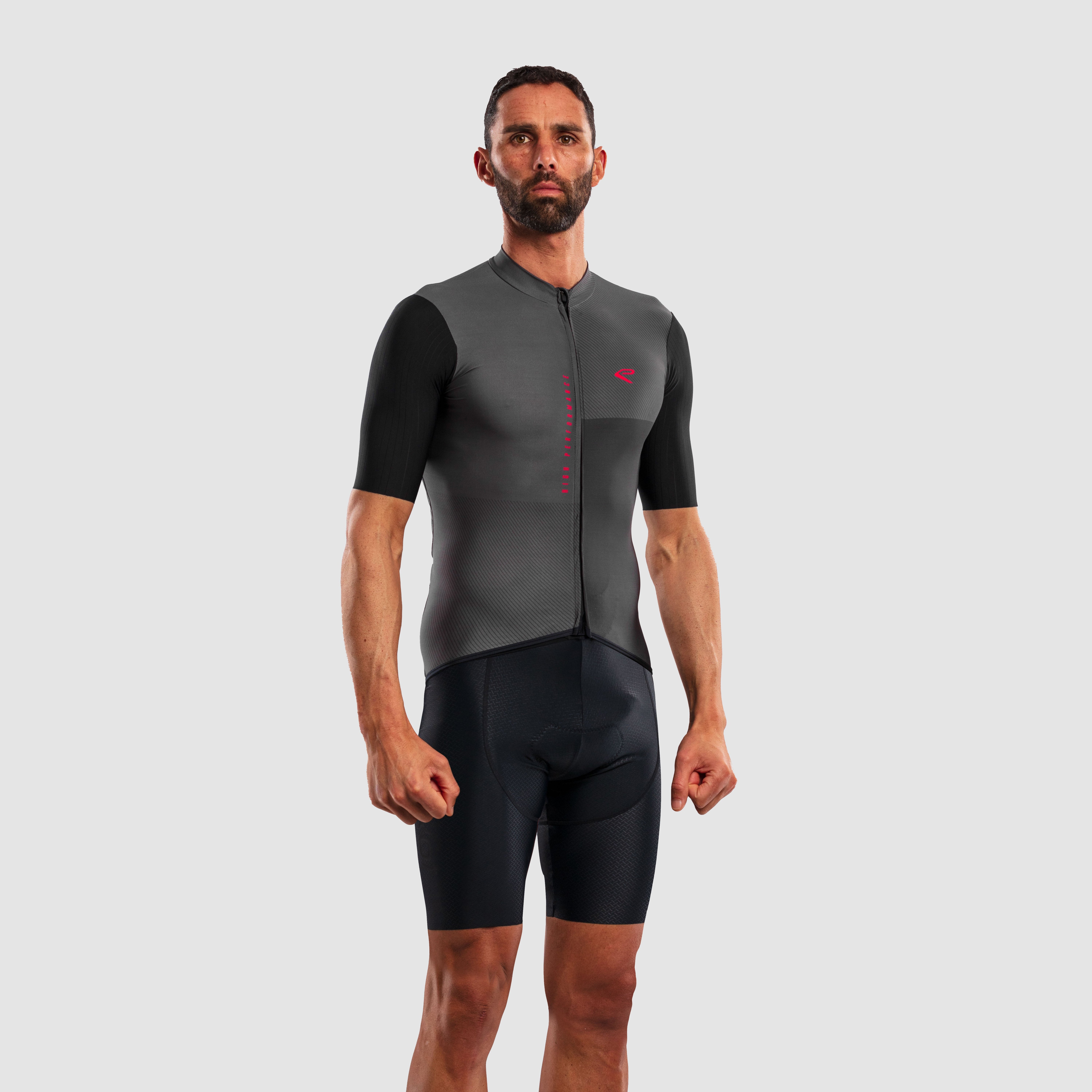 EKOÏ MONOCHROME khaki jersey and black Cross bib shorts combo