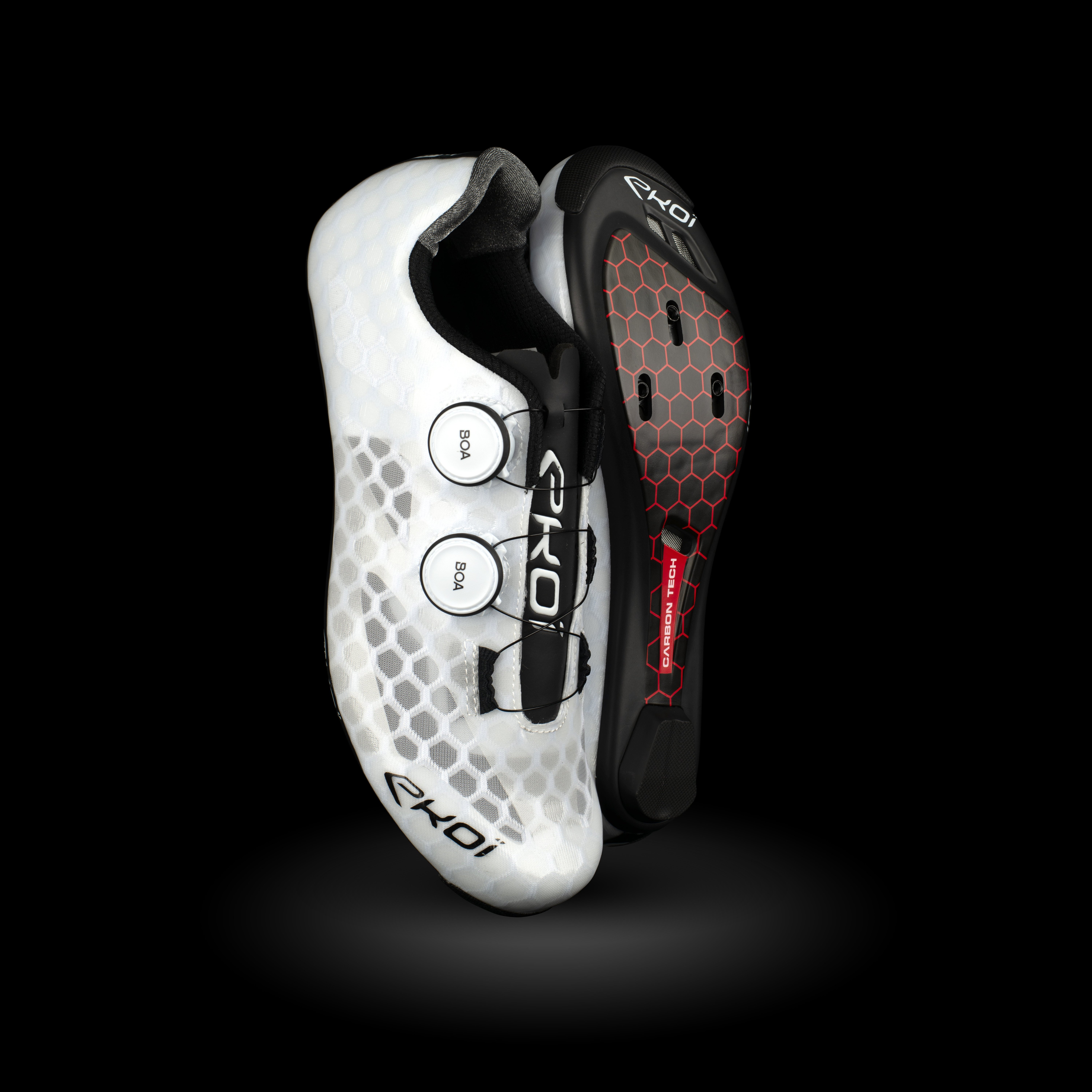 EKOI R4 LIGHT BOA® white road cycling shoes