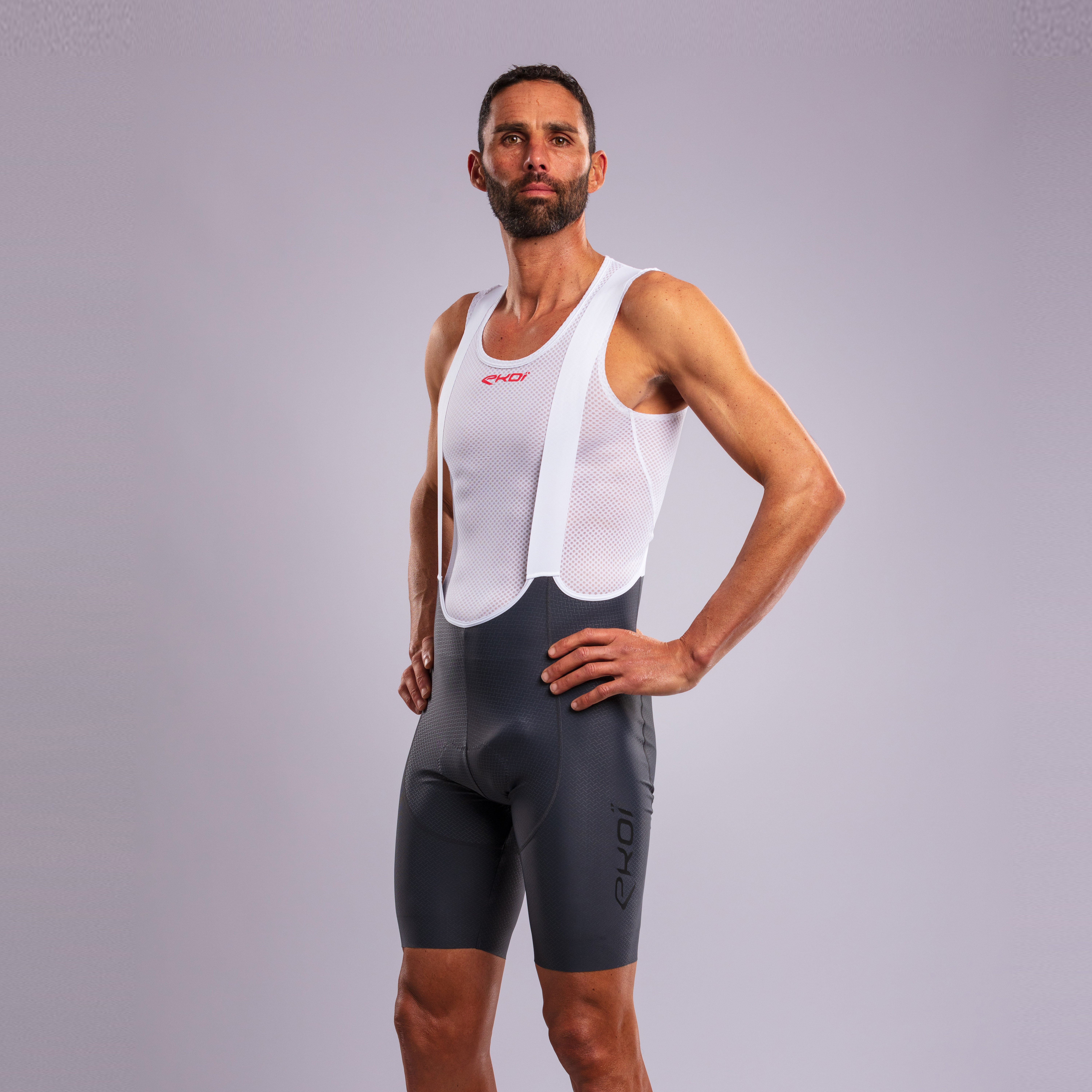 EKOI 3D GEL CROSS bib shorts grey
