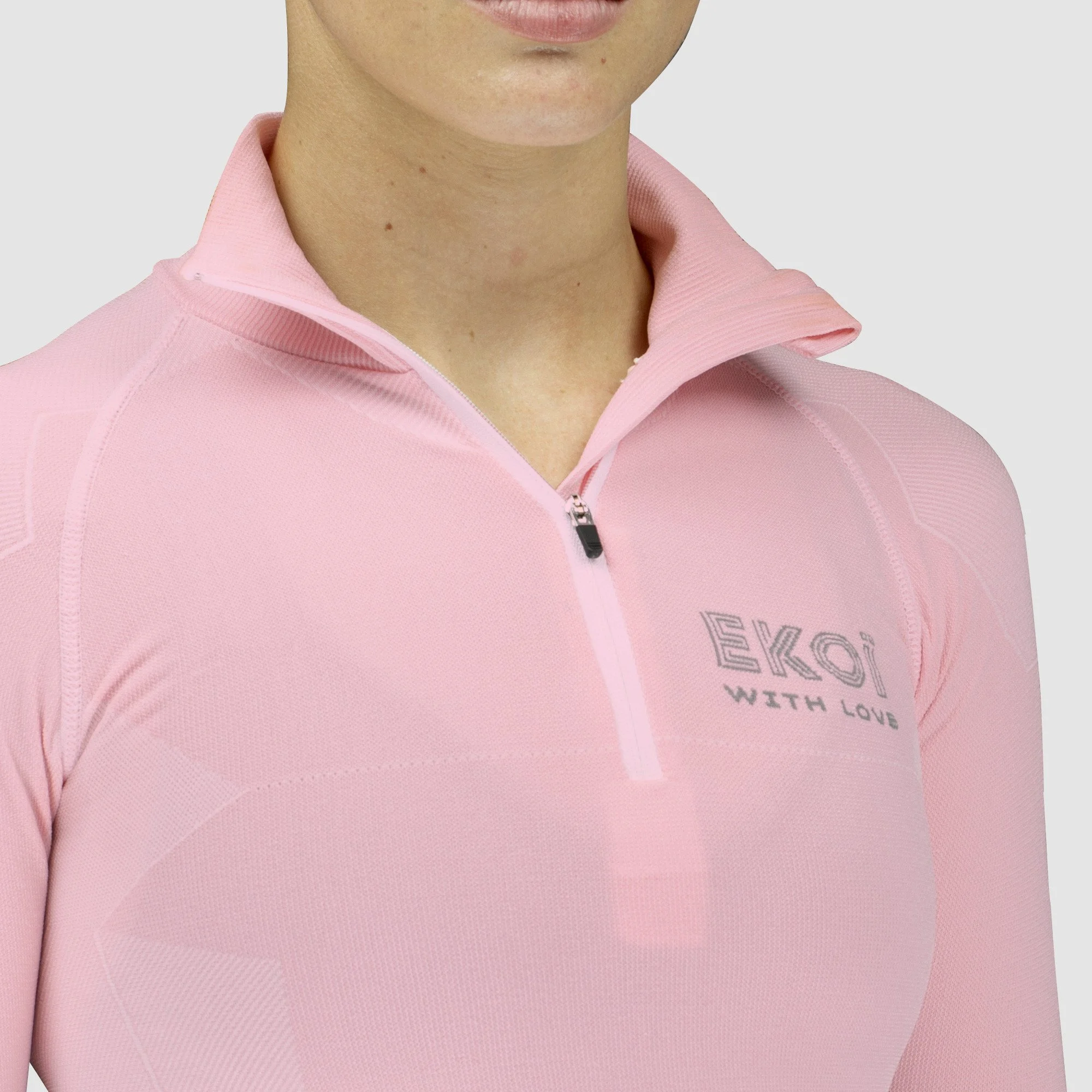 Ladies Base Layer Thermo Zipped Neck EKOI ERIN Black