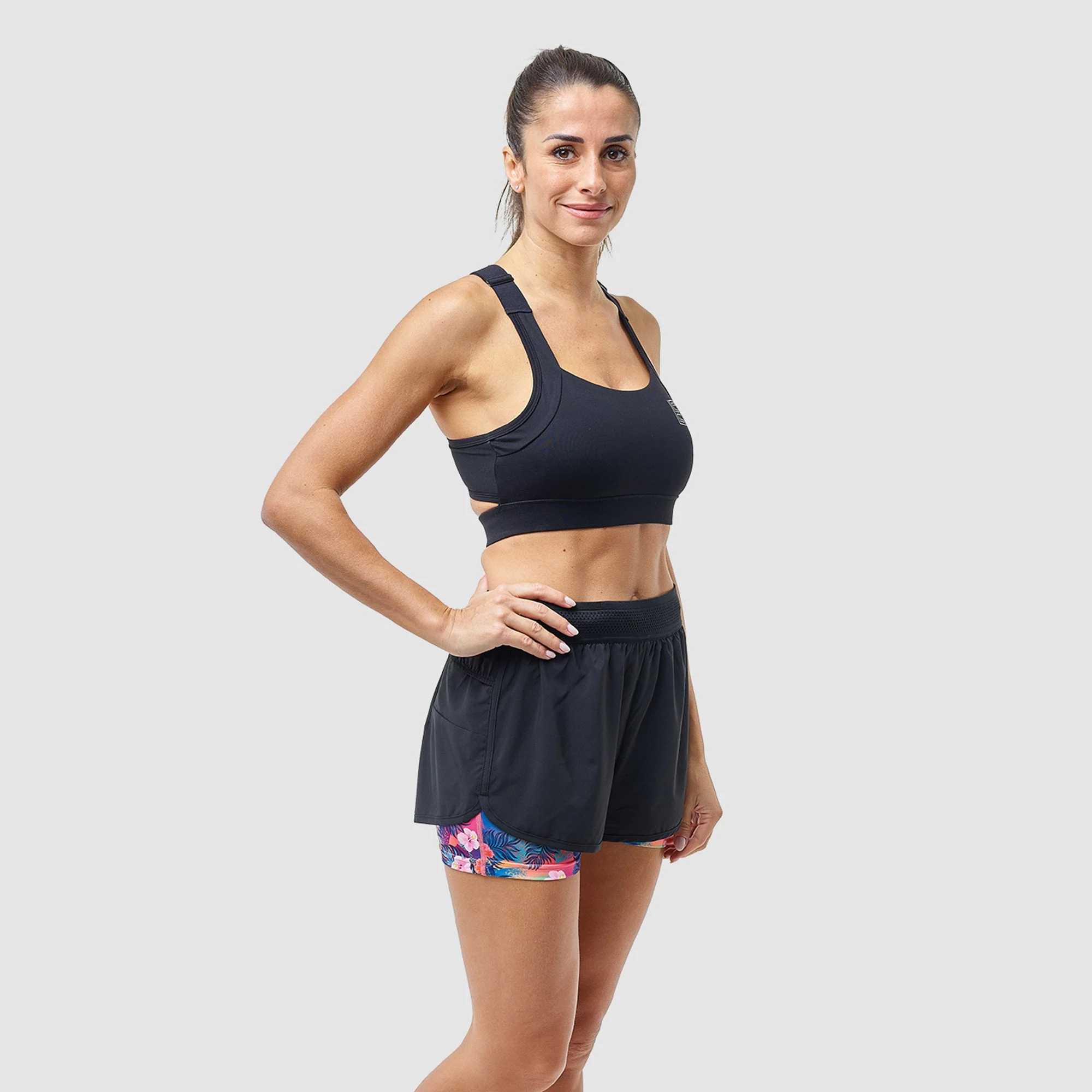 Women Shorts EKOI RUN 2 in 1 Tropical