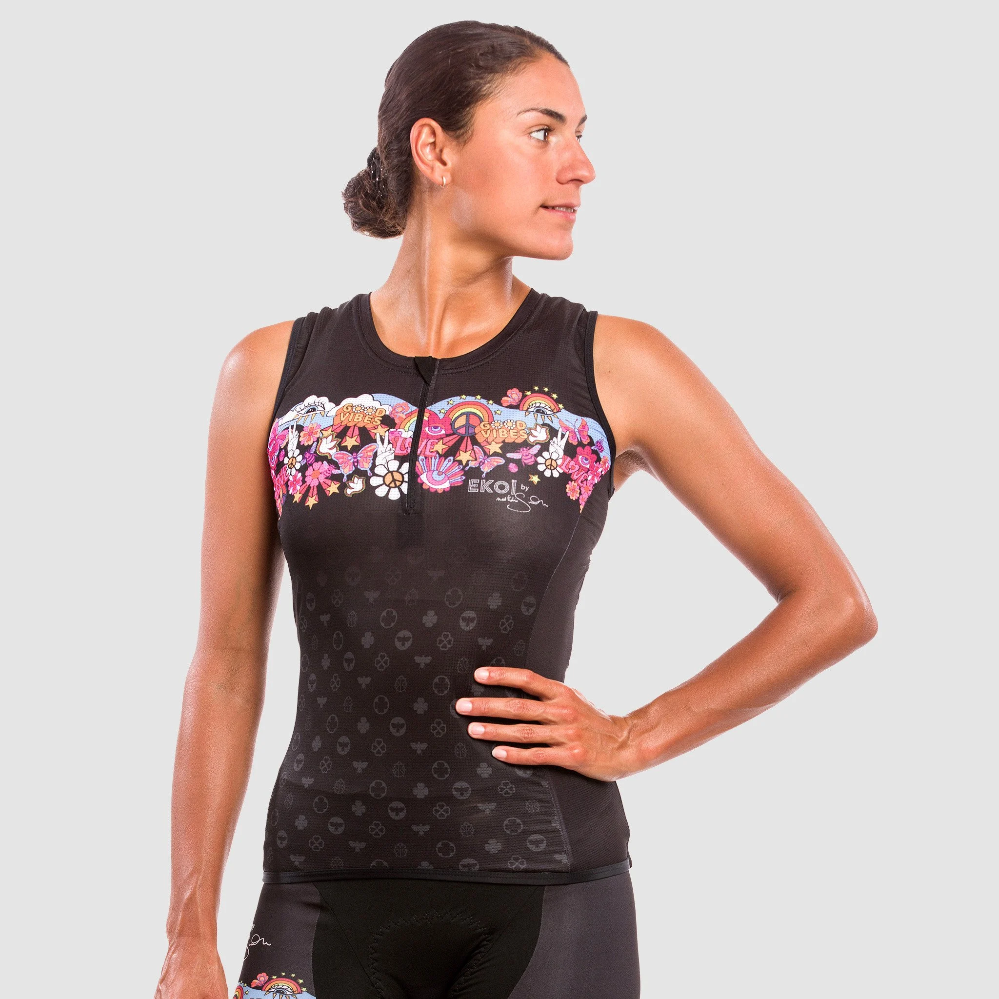 Sleeveless Jersey EKOI Nathalie Simon Black