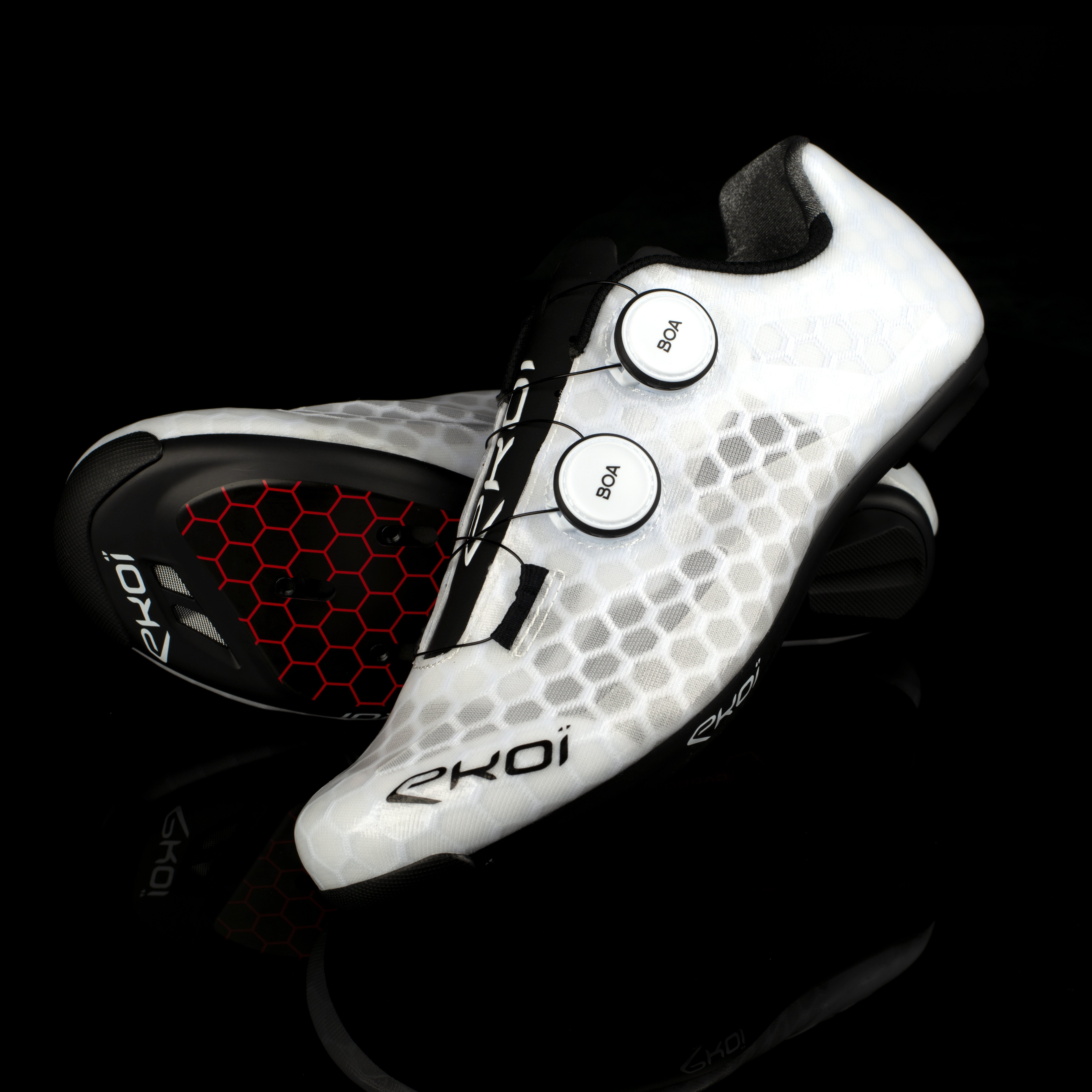 EKOI R4 LIGHT BOA® white road cycling shoes