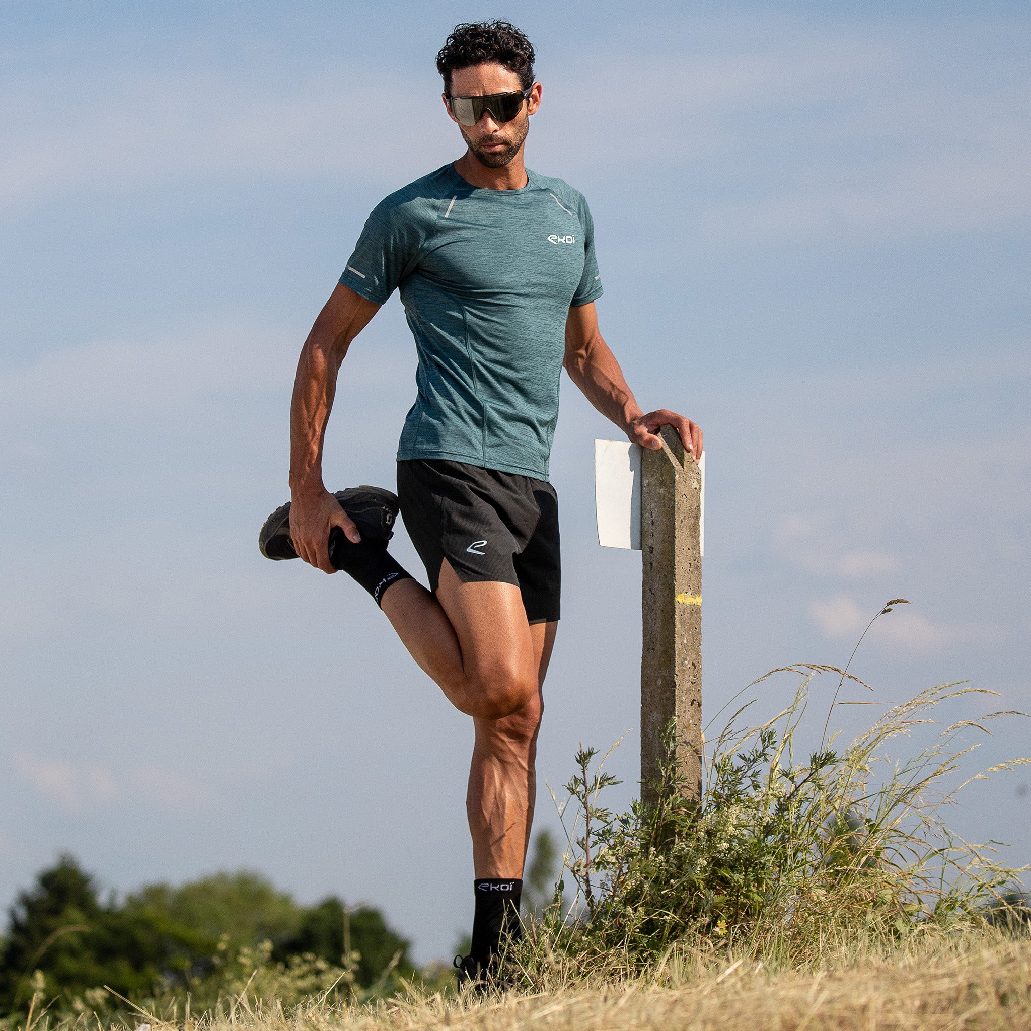MEN TEE SHIRT PERFORMANCE EKOI RUN BLUE