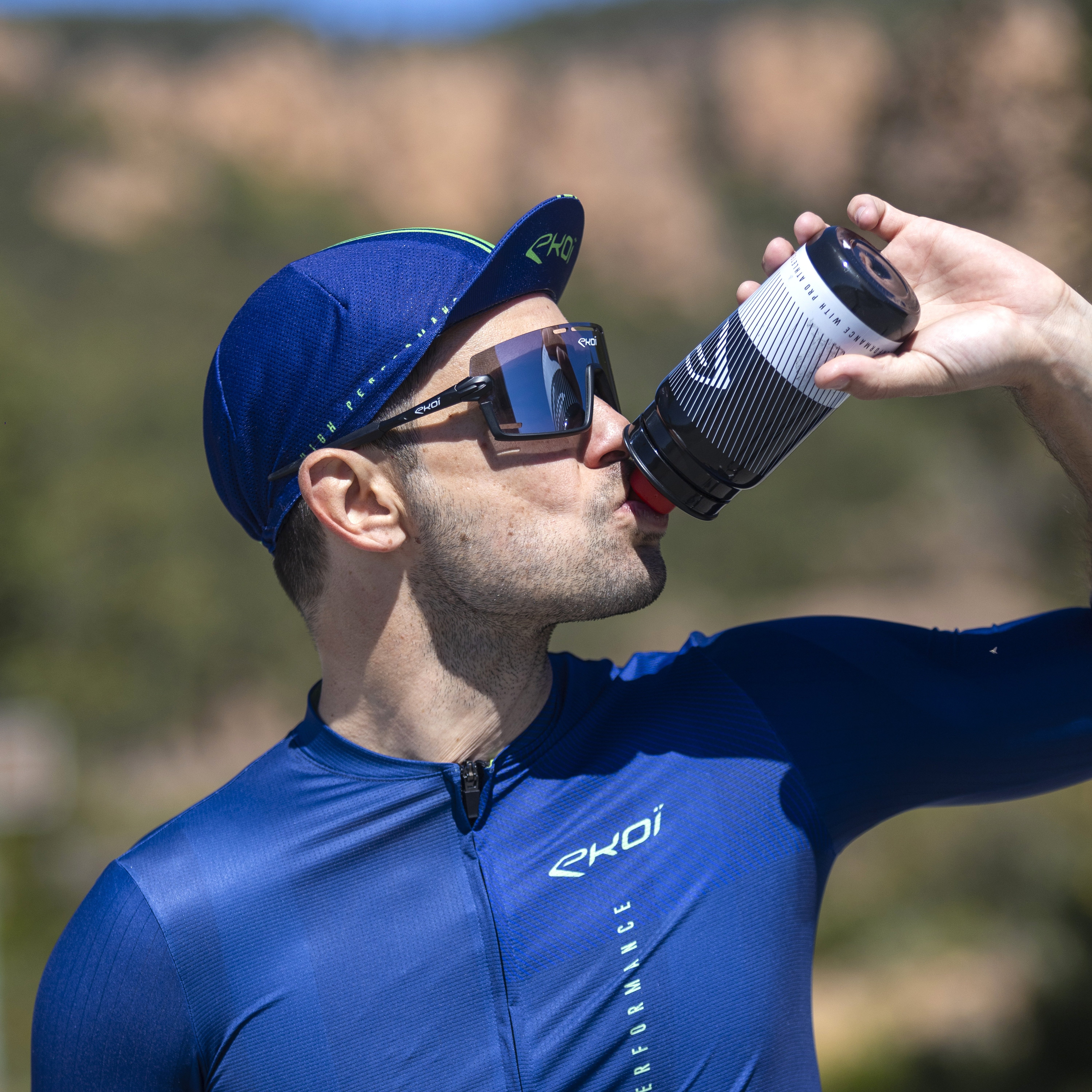 EKOI Perf LINEAR Cycling Cap Sky Navy